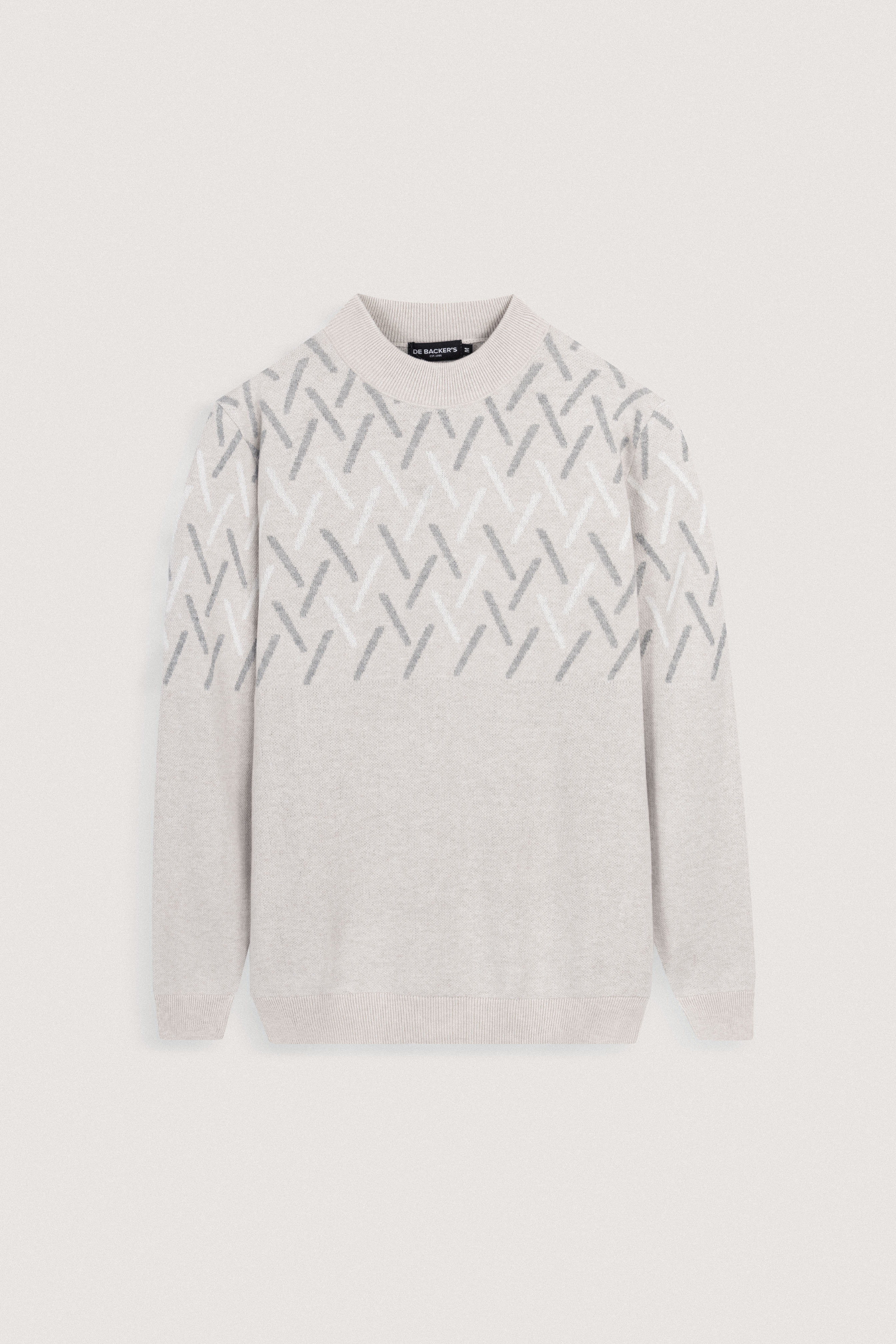 Light Beige Moc Neck Pullover