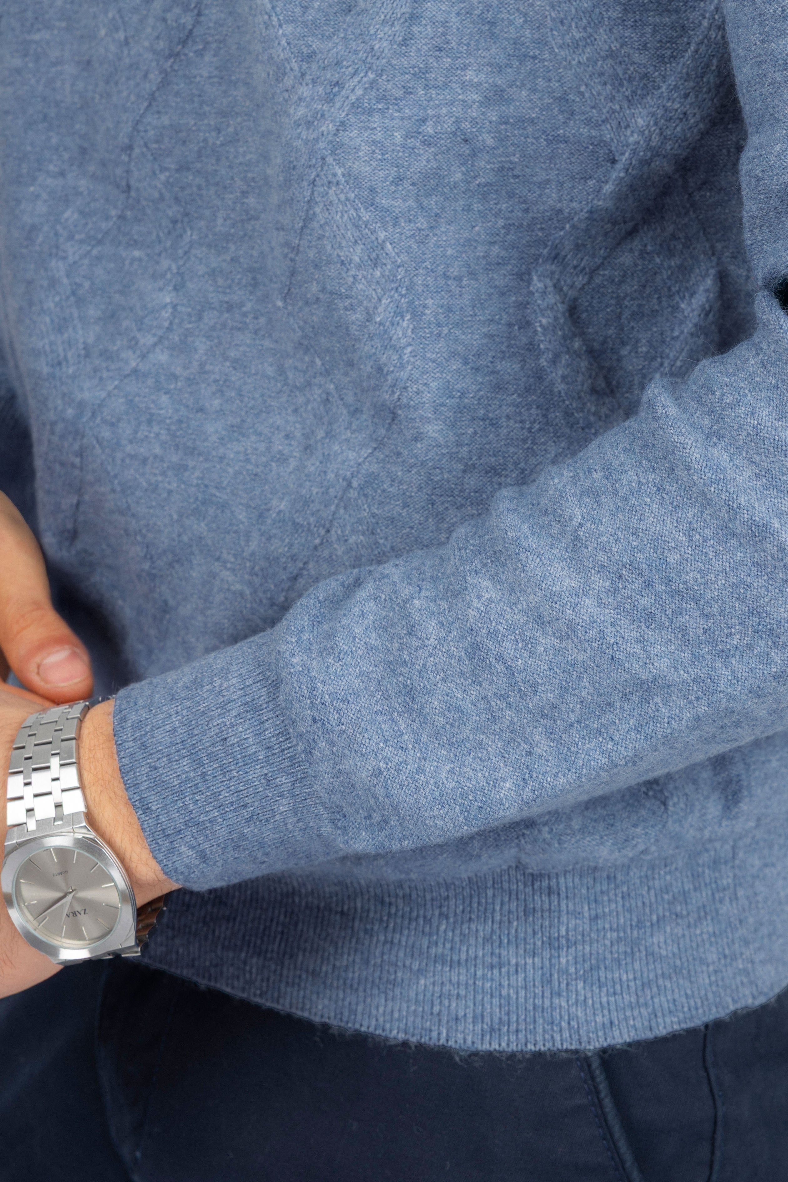 Jacquard Petroleum Crew Neck Pullover