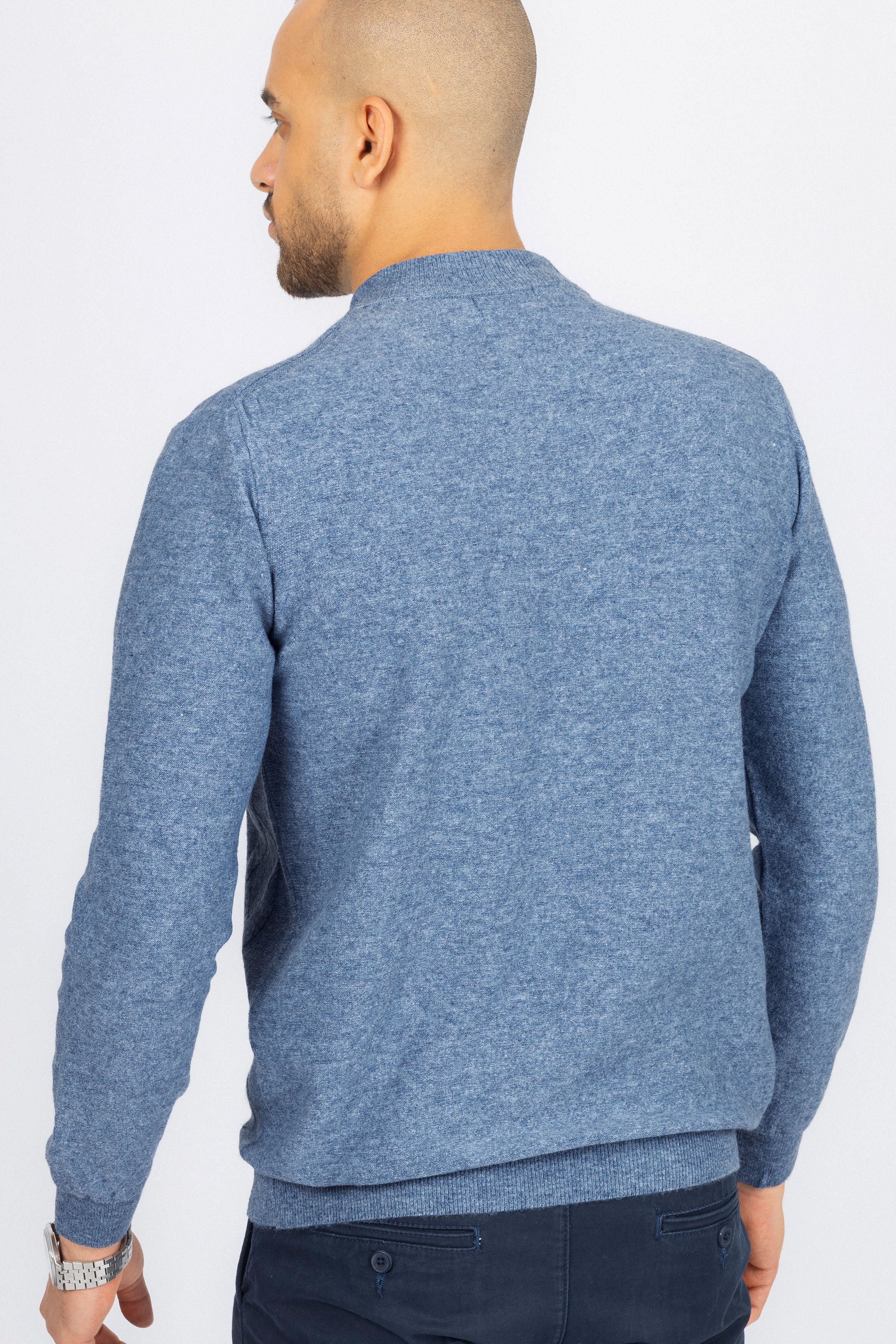 Jacquard Petroleum Crew Neck Pullover