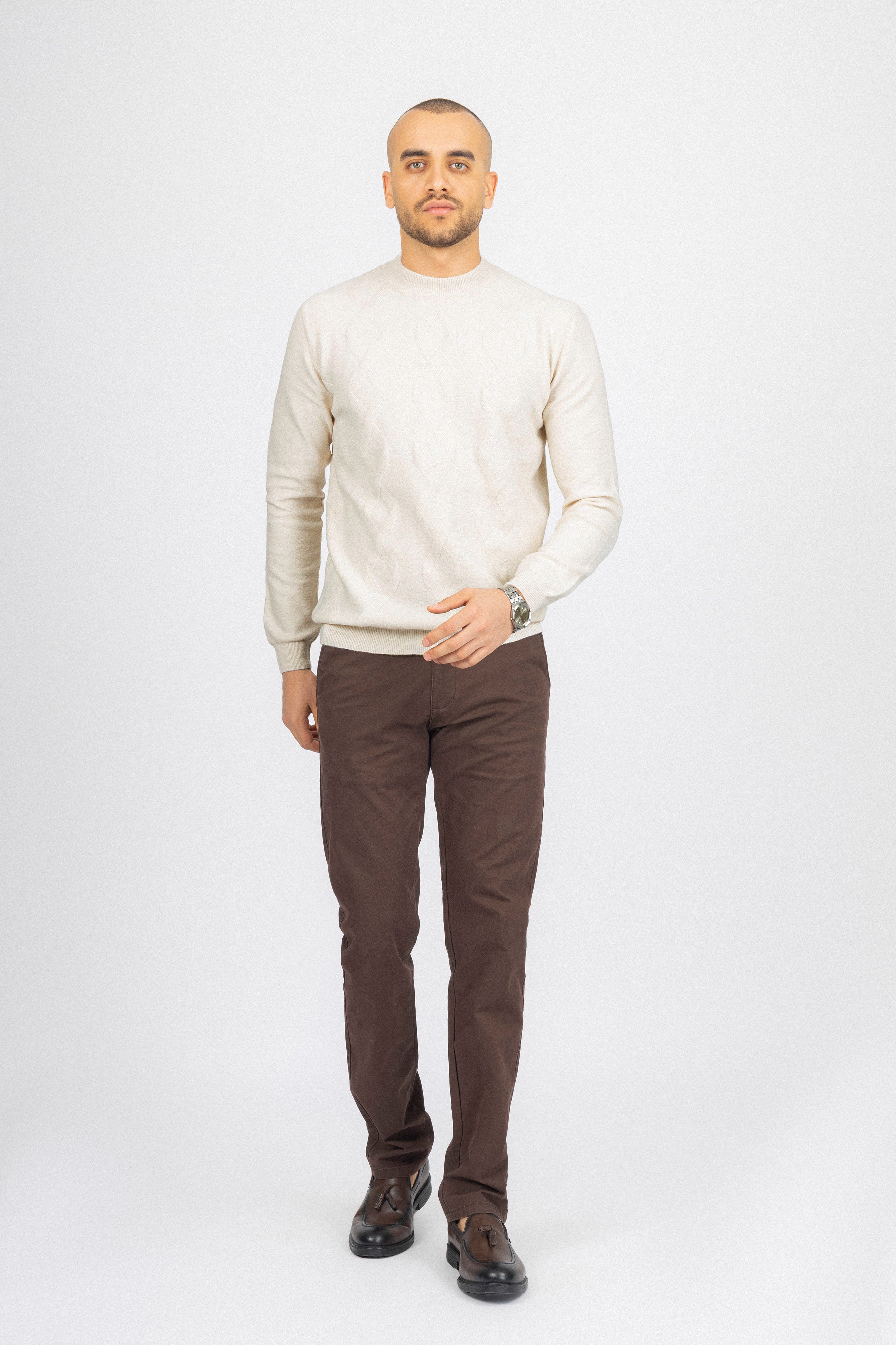 Off White Crew Neck Pullover