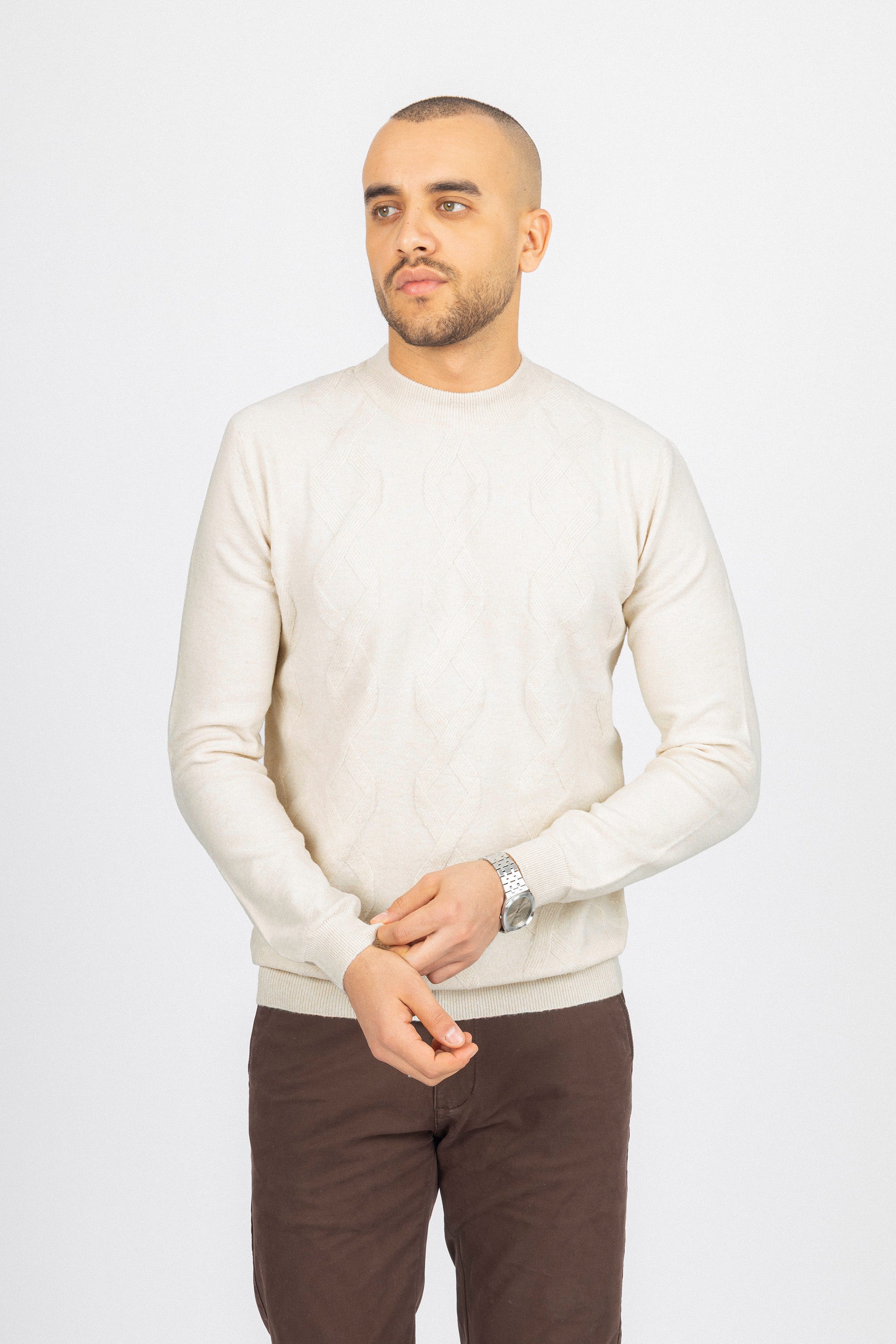 Off White Crew Neck Pullover