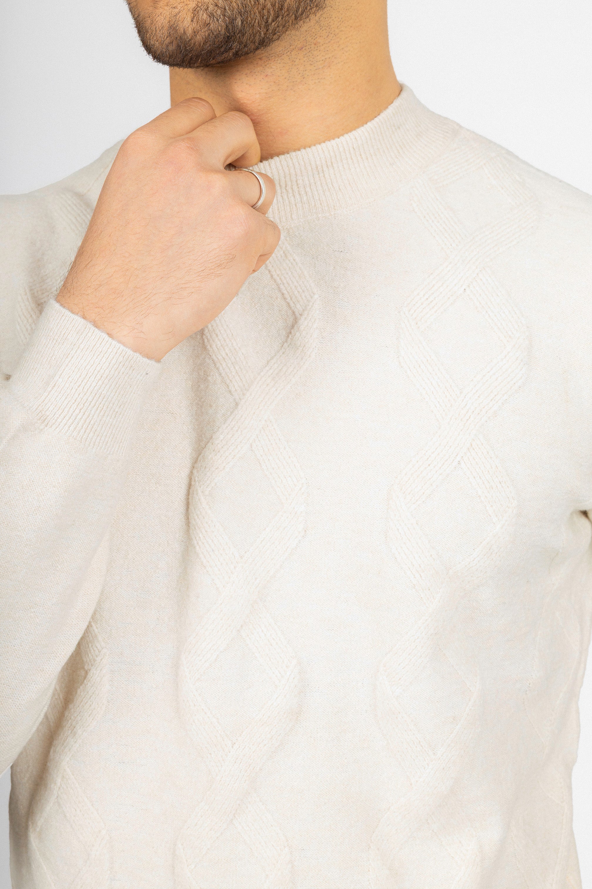 Off White Crew Neck Pullover