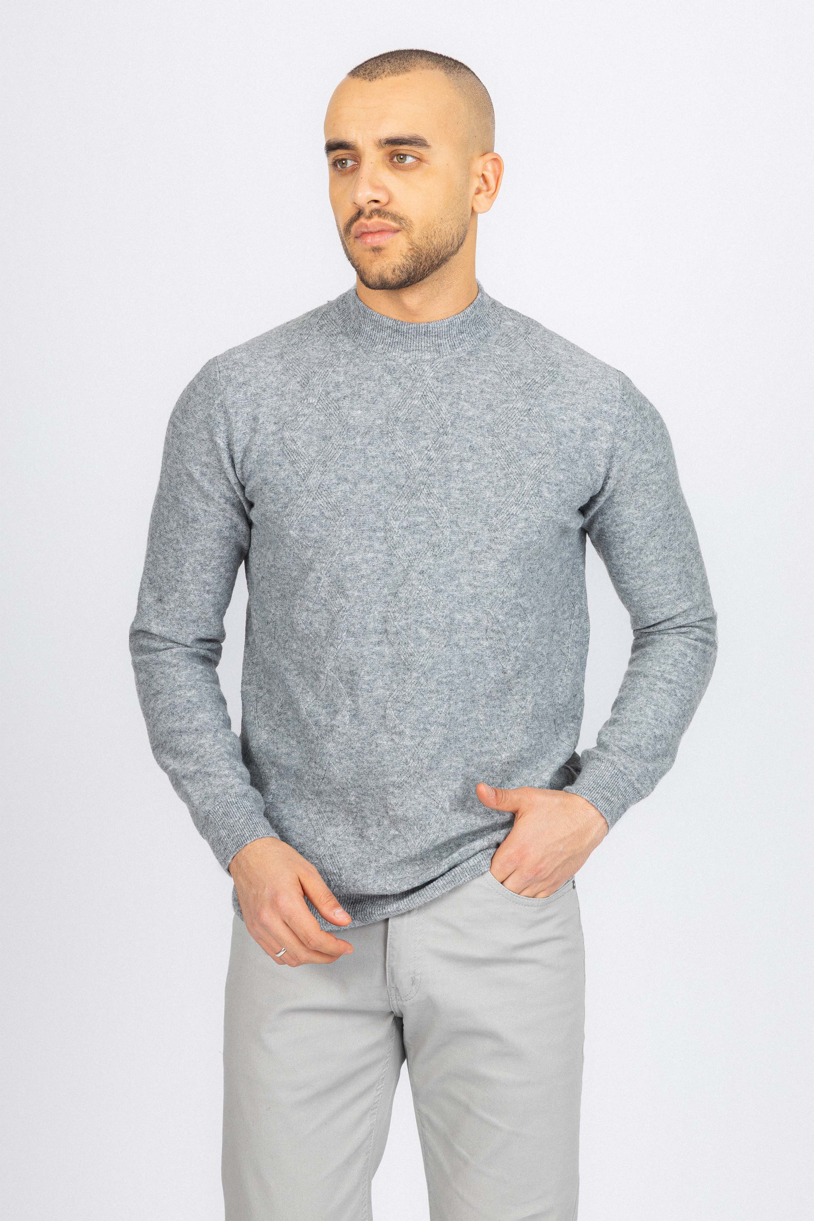 Gray Crew Neck Pullover