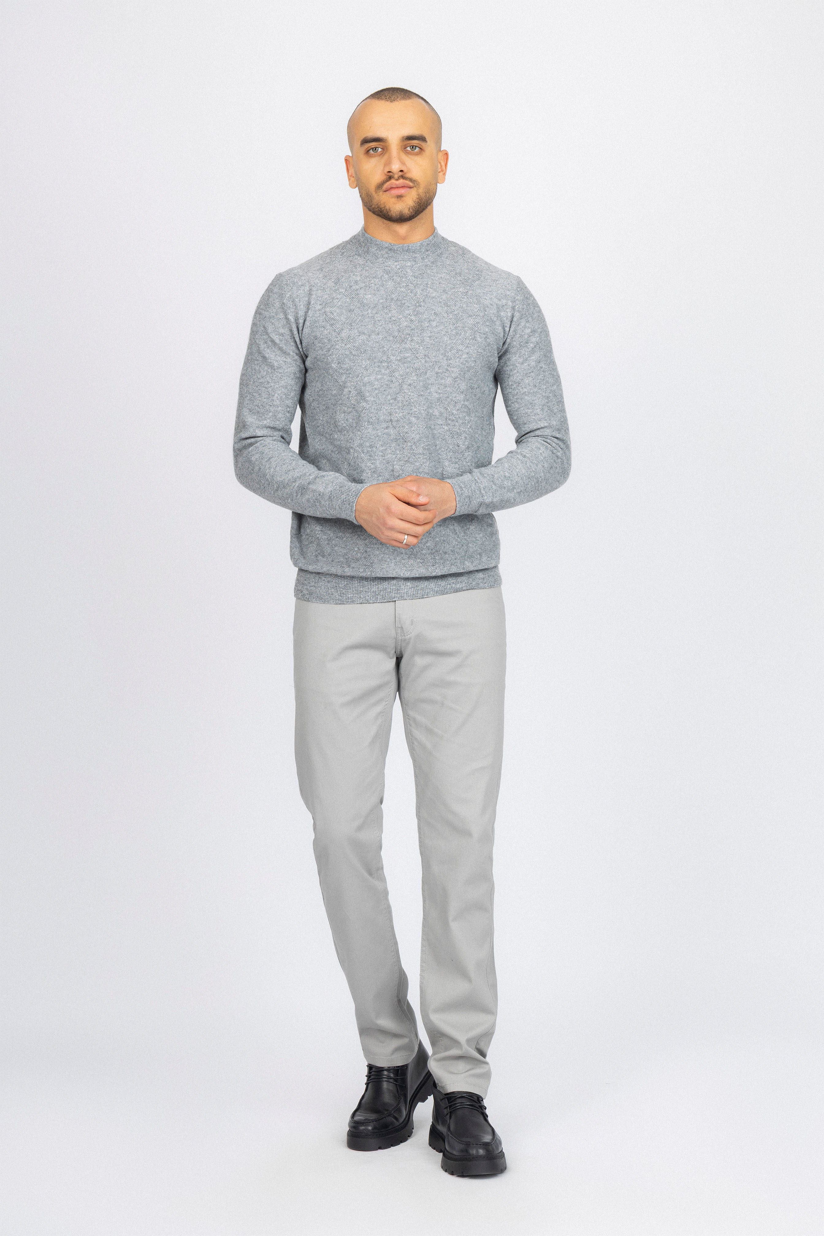 Gray Crew Neck Pullover