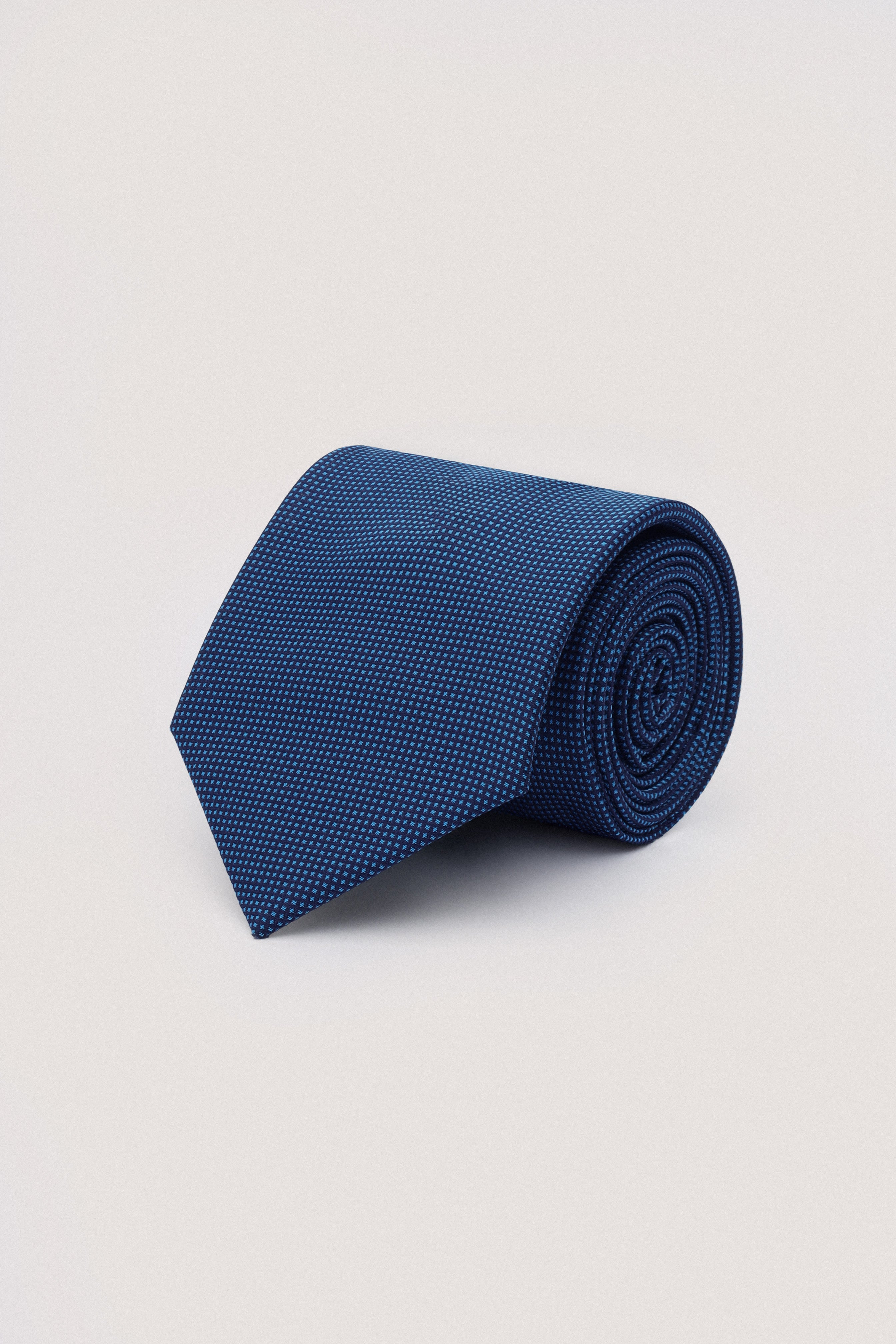 Navy Necktie with Handkerchief