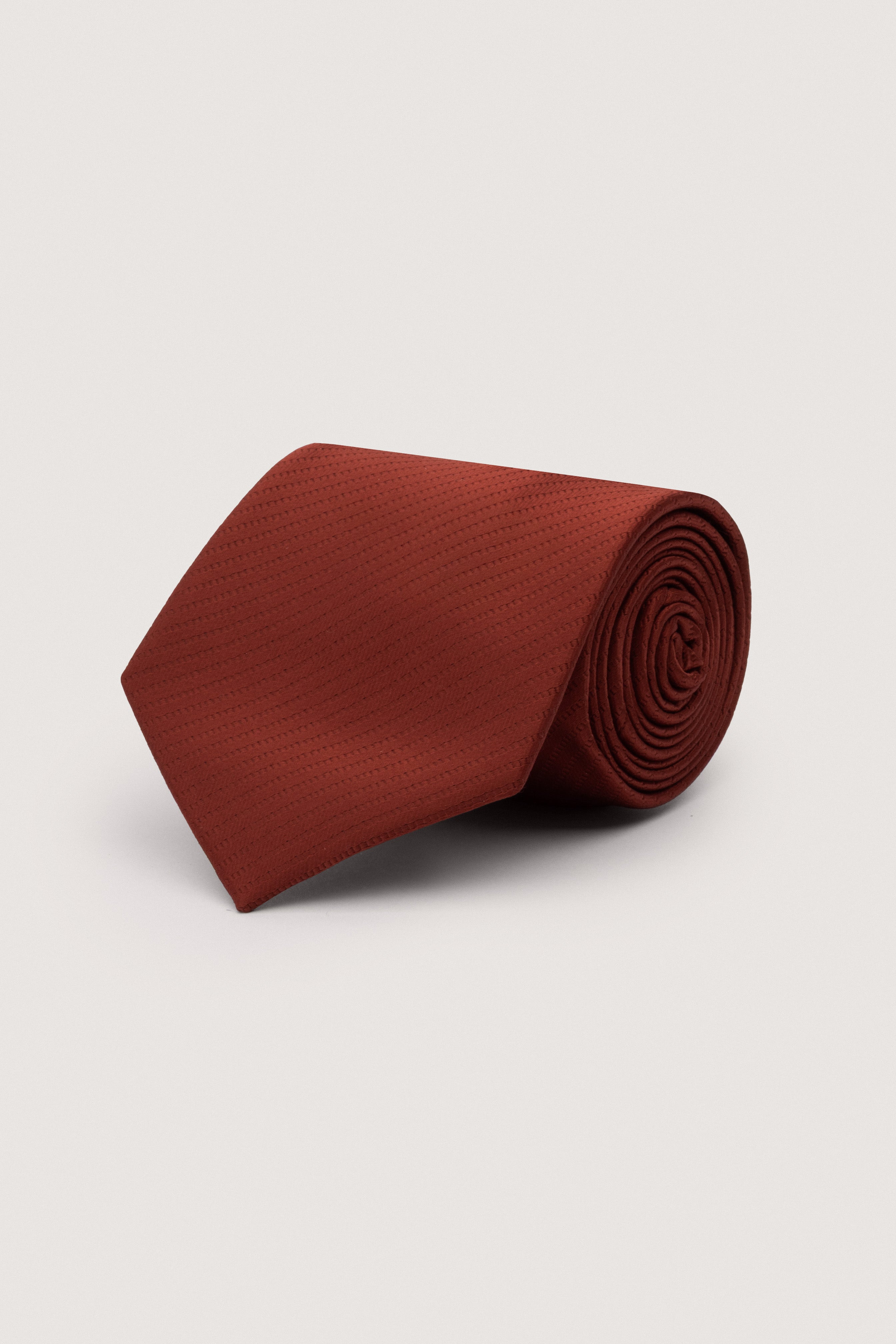Light Red Brown Necktie with Handkerchief