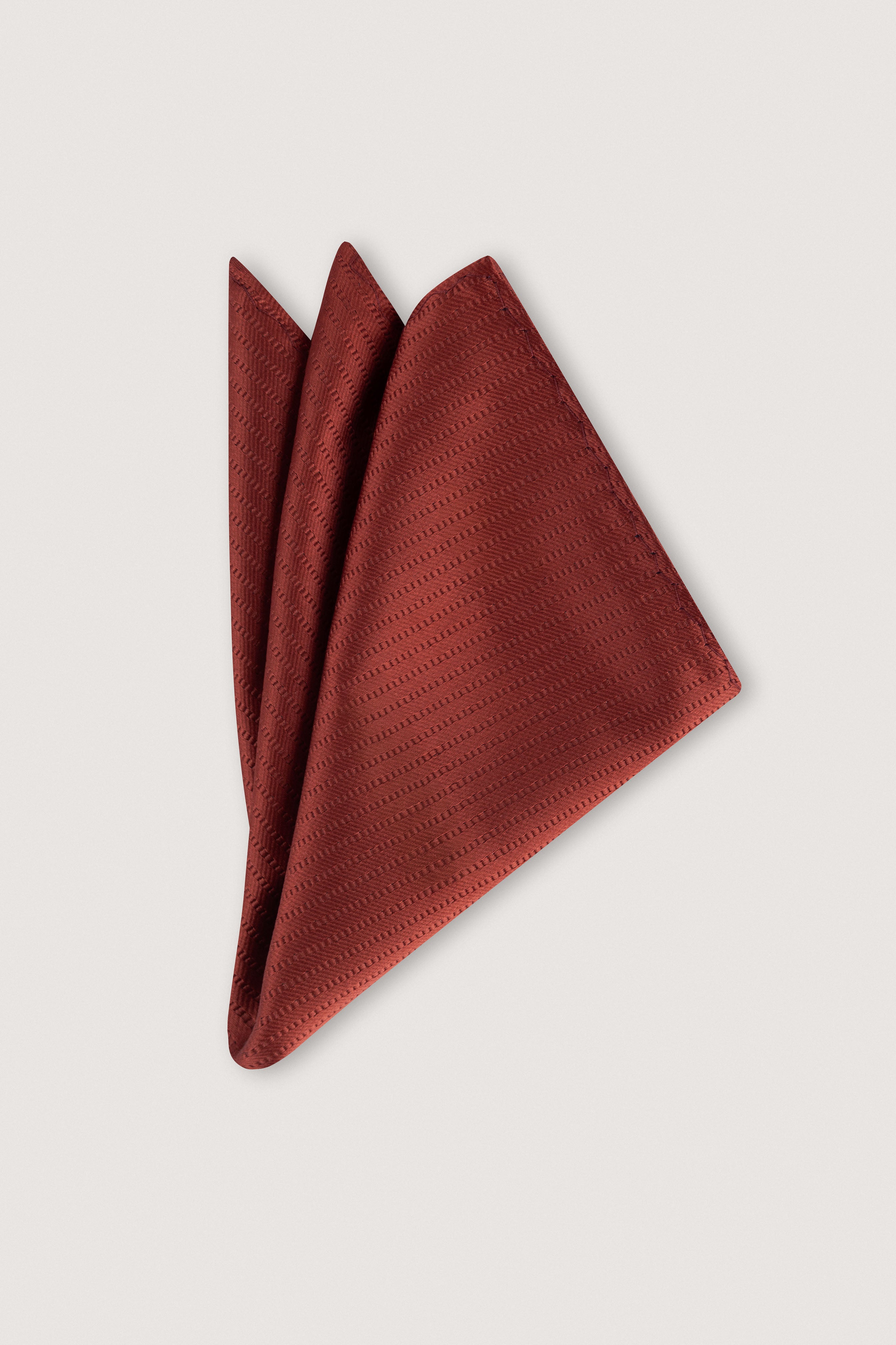 Light Red Brown Necktie with Handkerchief