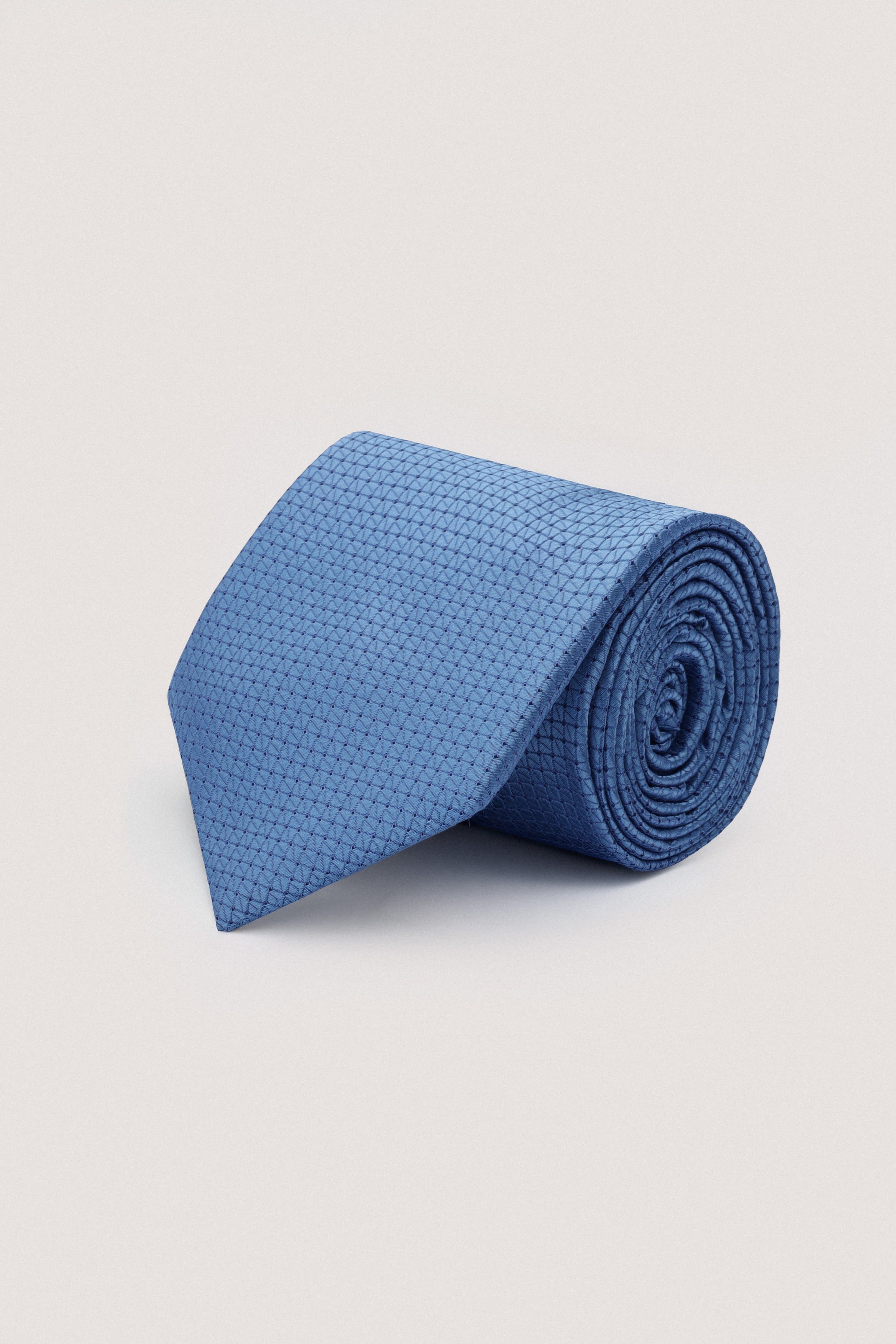 Light Blue Necktie with Handkerchief - De Backers - 1