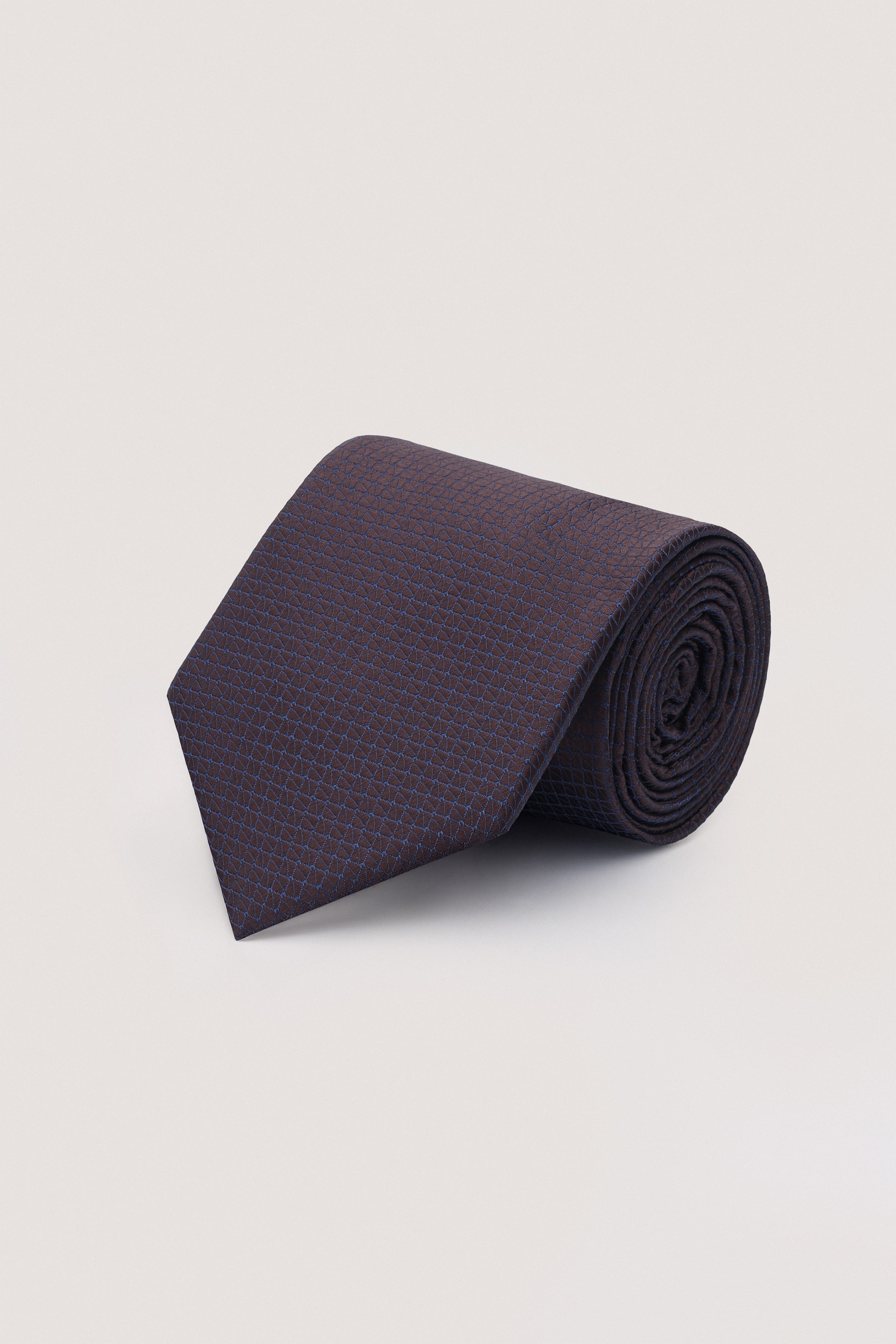Dark Brown Necktie with Handkerchief