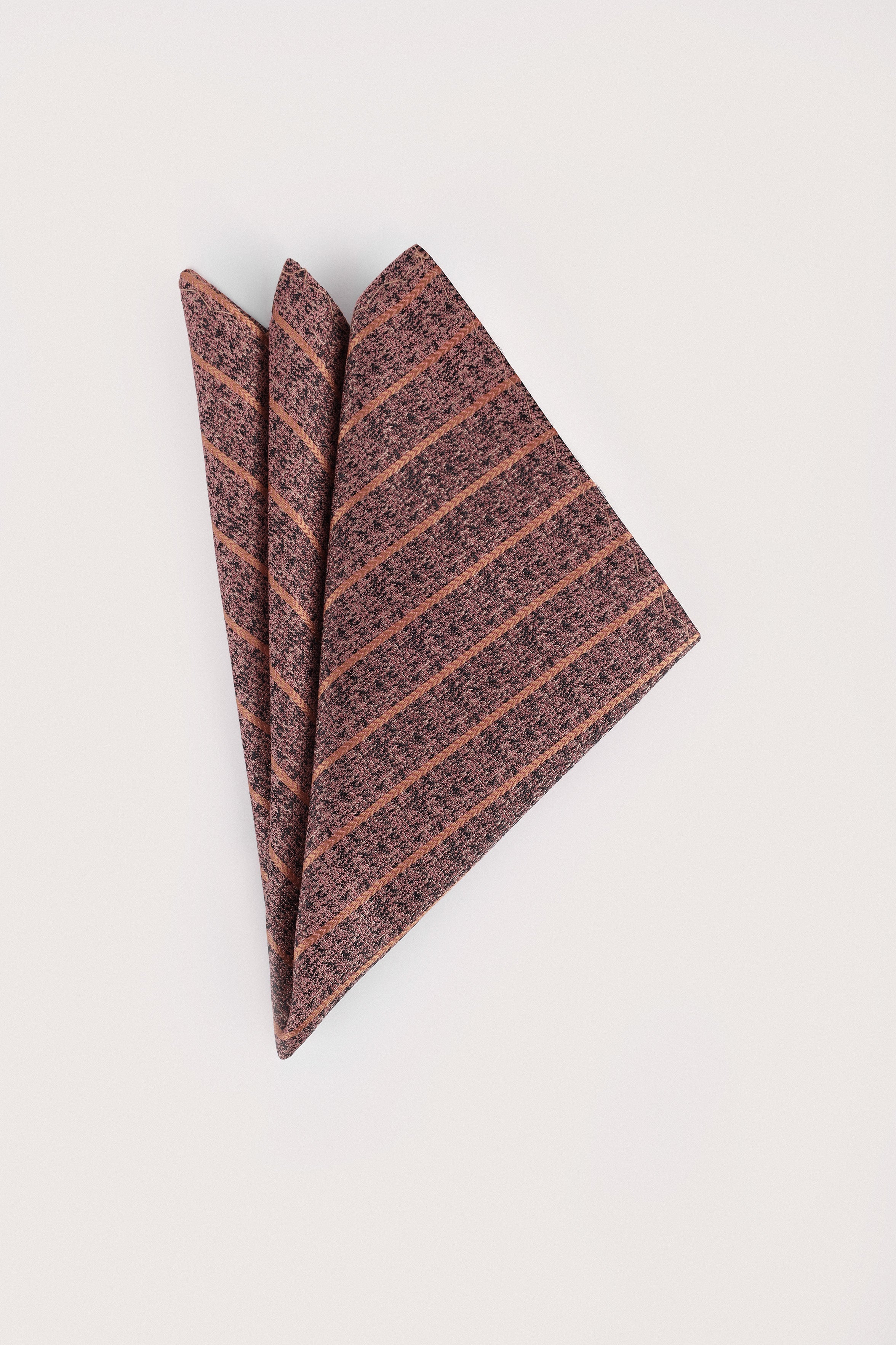 Light Brown Necktie with Handkerchief