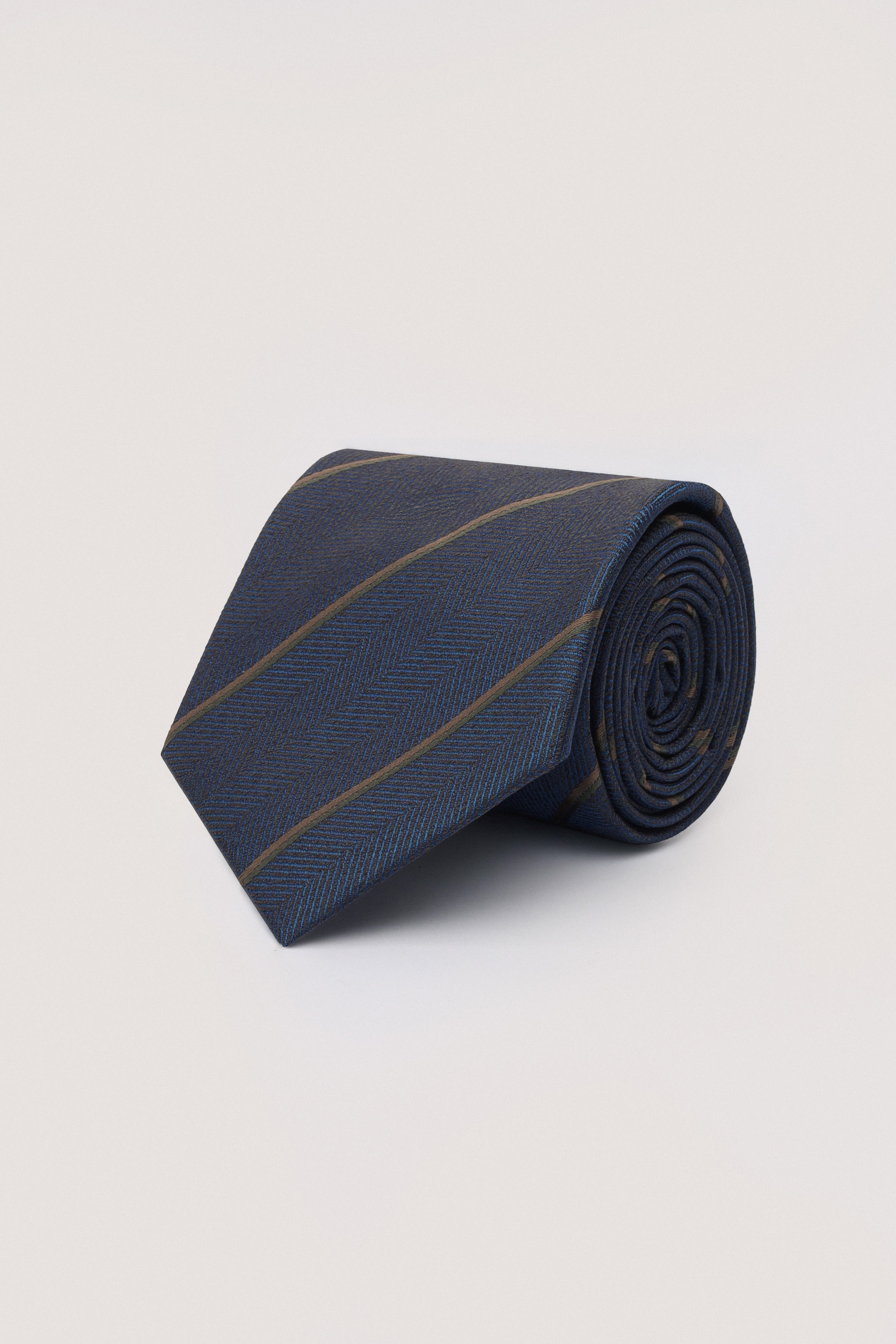Dark Blue Necktie with Handkerchief - De Backers - 1