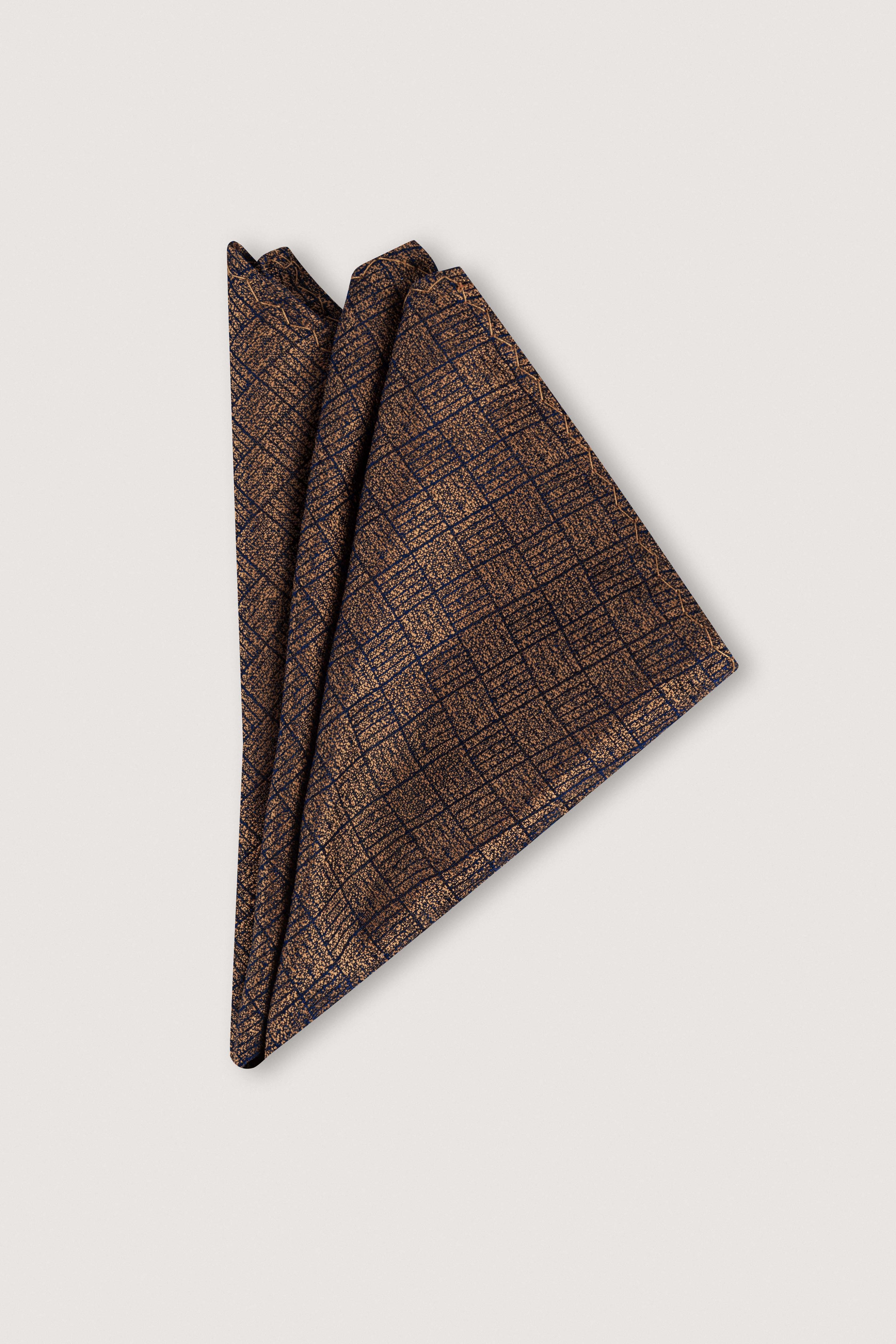 Brown Necktie with Handkerchief