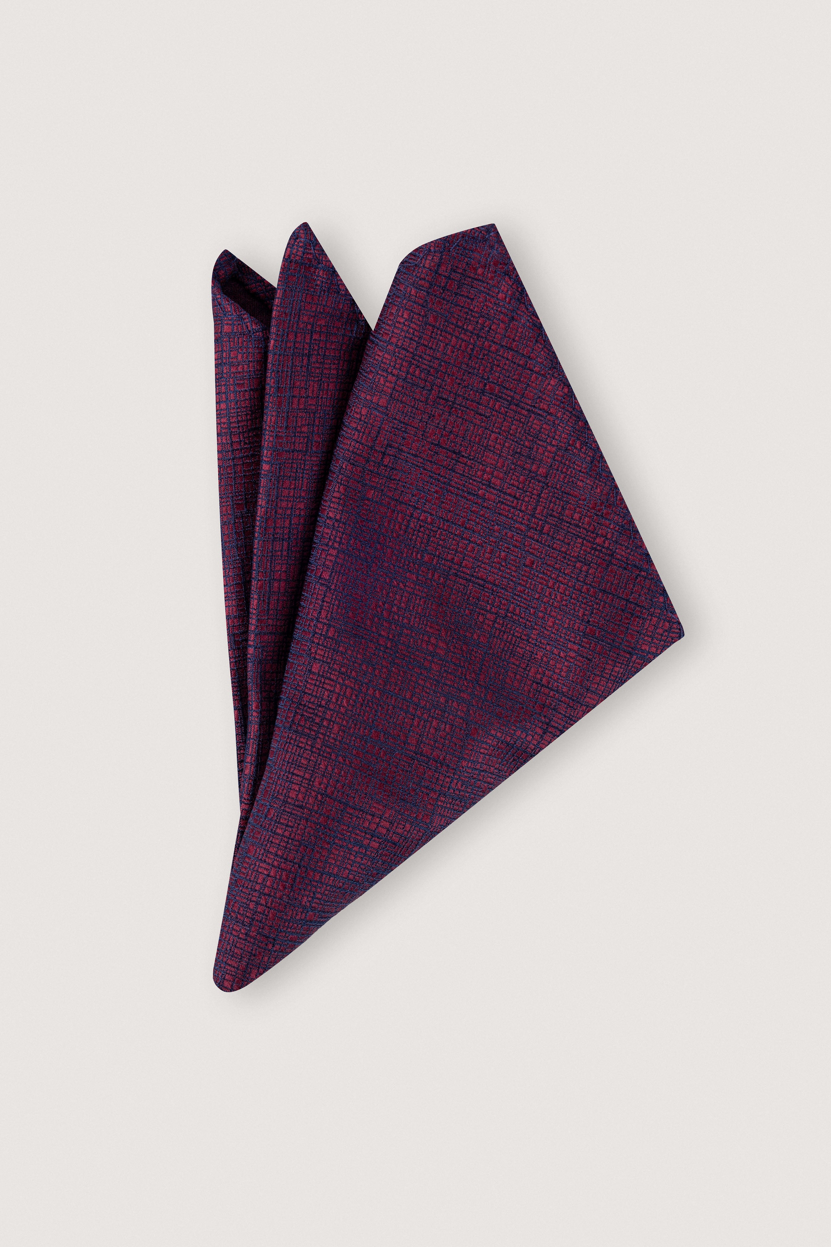Dark Red Necktie with Handkerchief