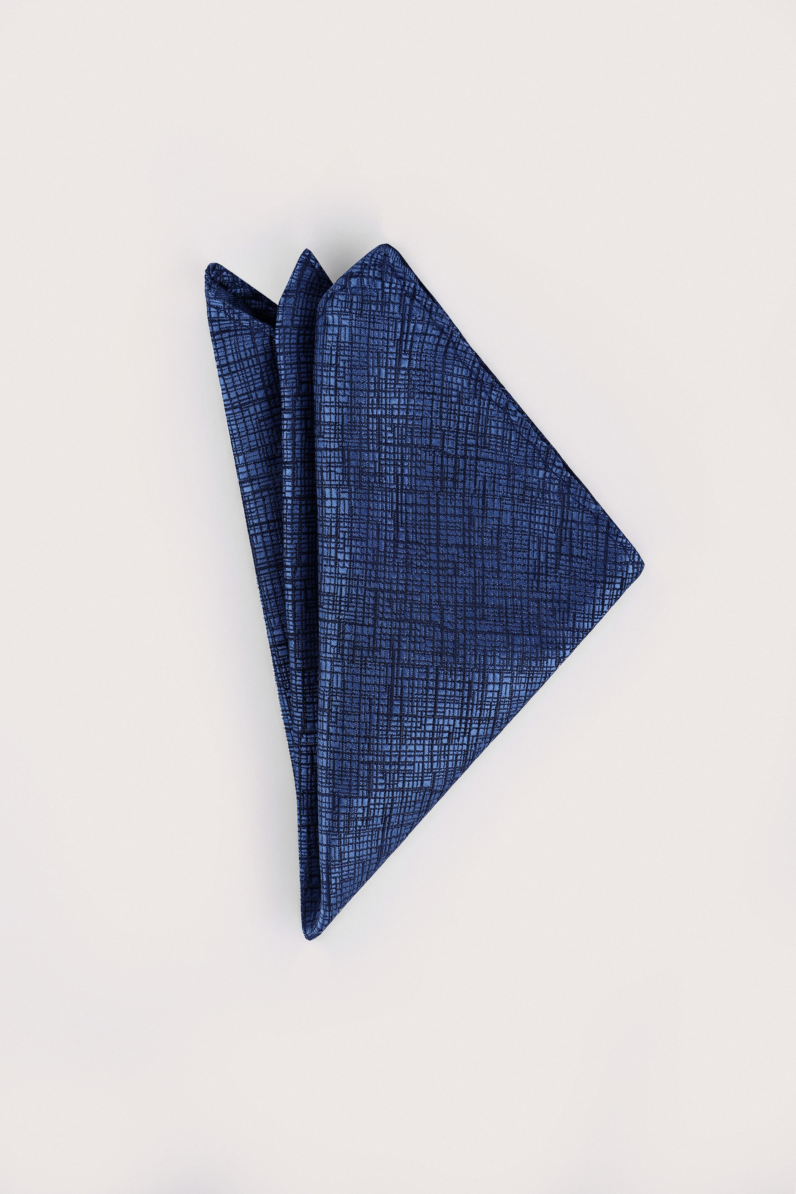 Navy Necktie with Handkerchief