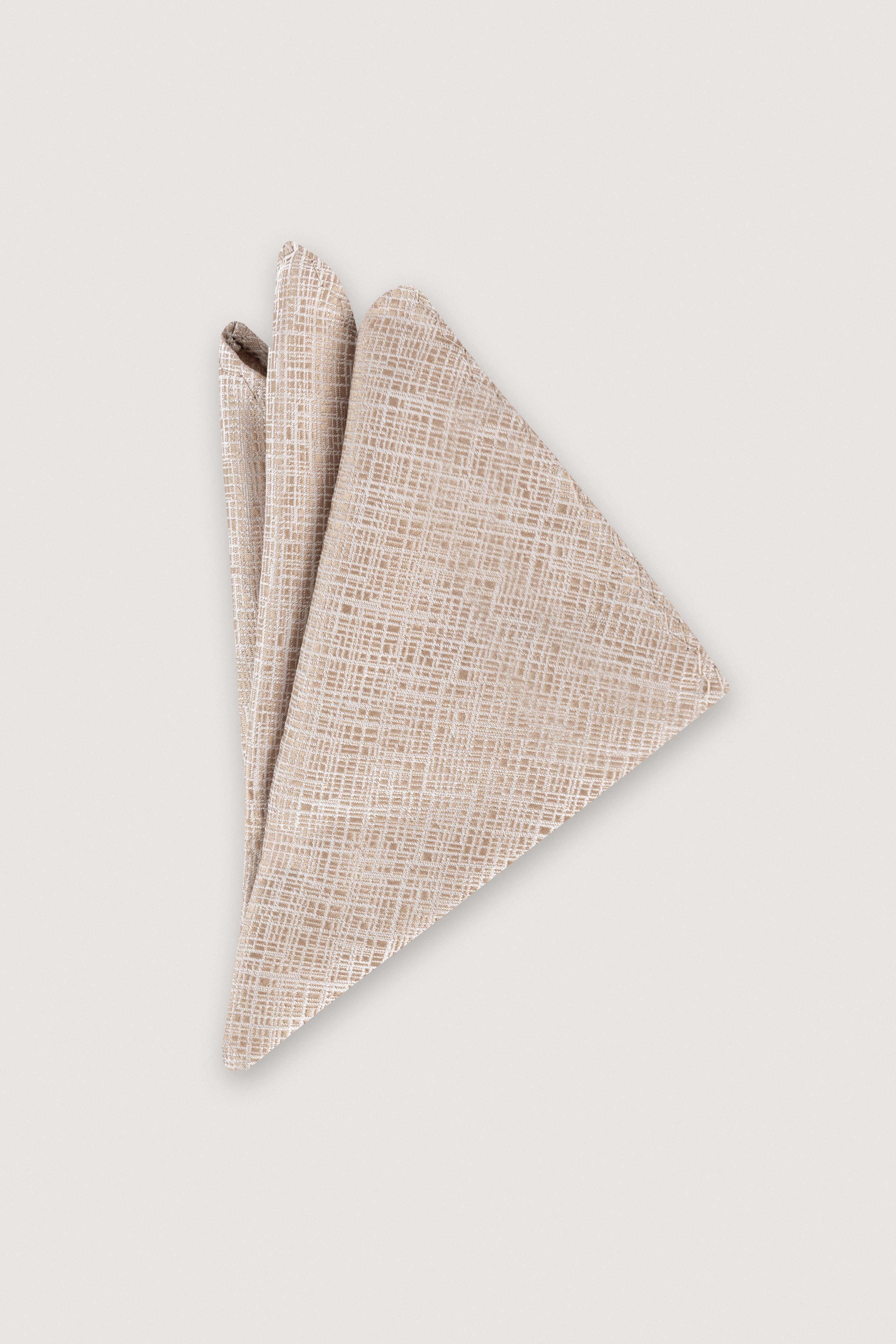 Beige Necktie with Handkerchief