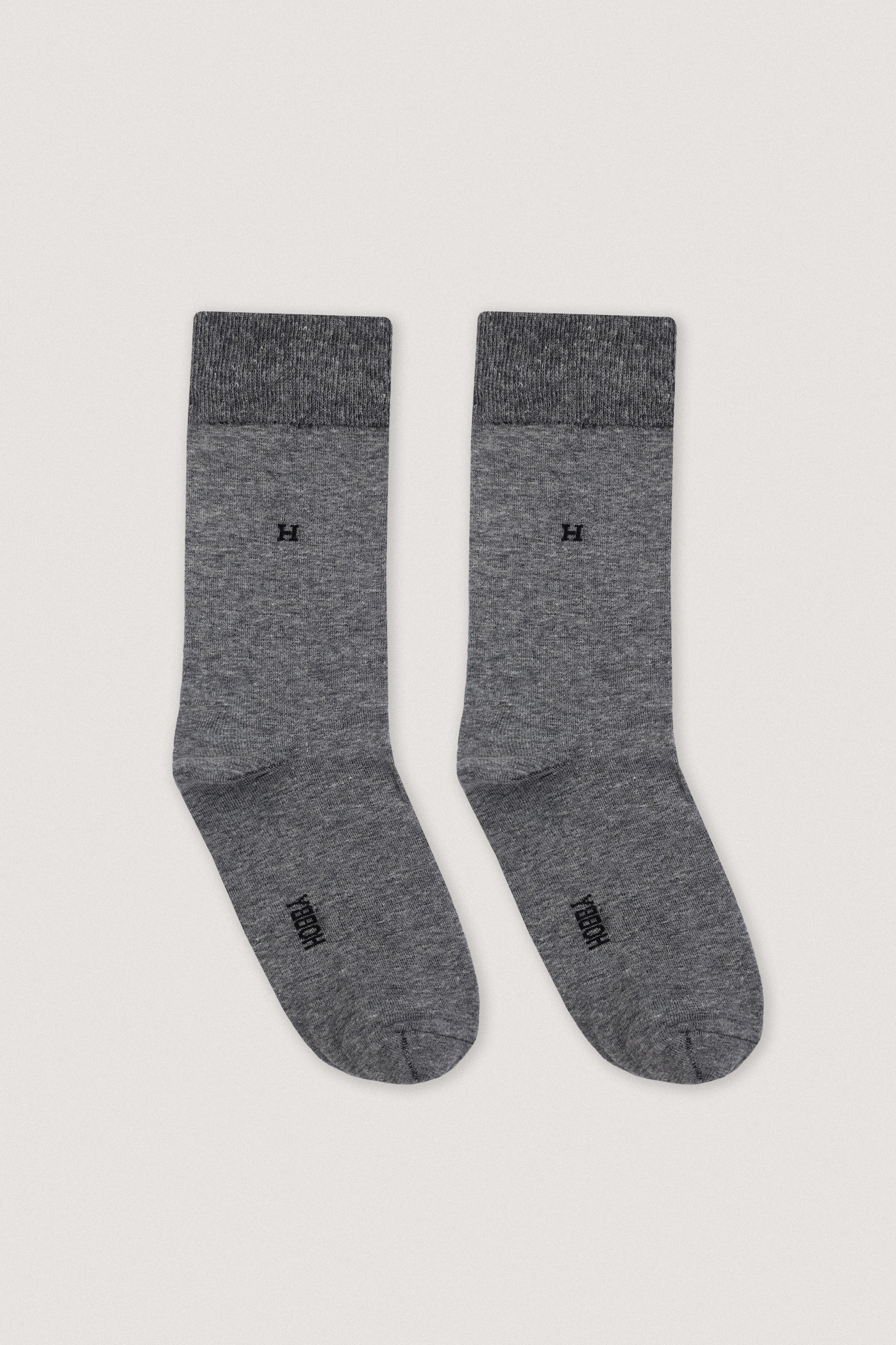 Gray crew-length formal Socks