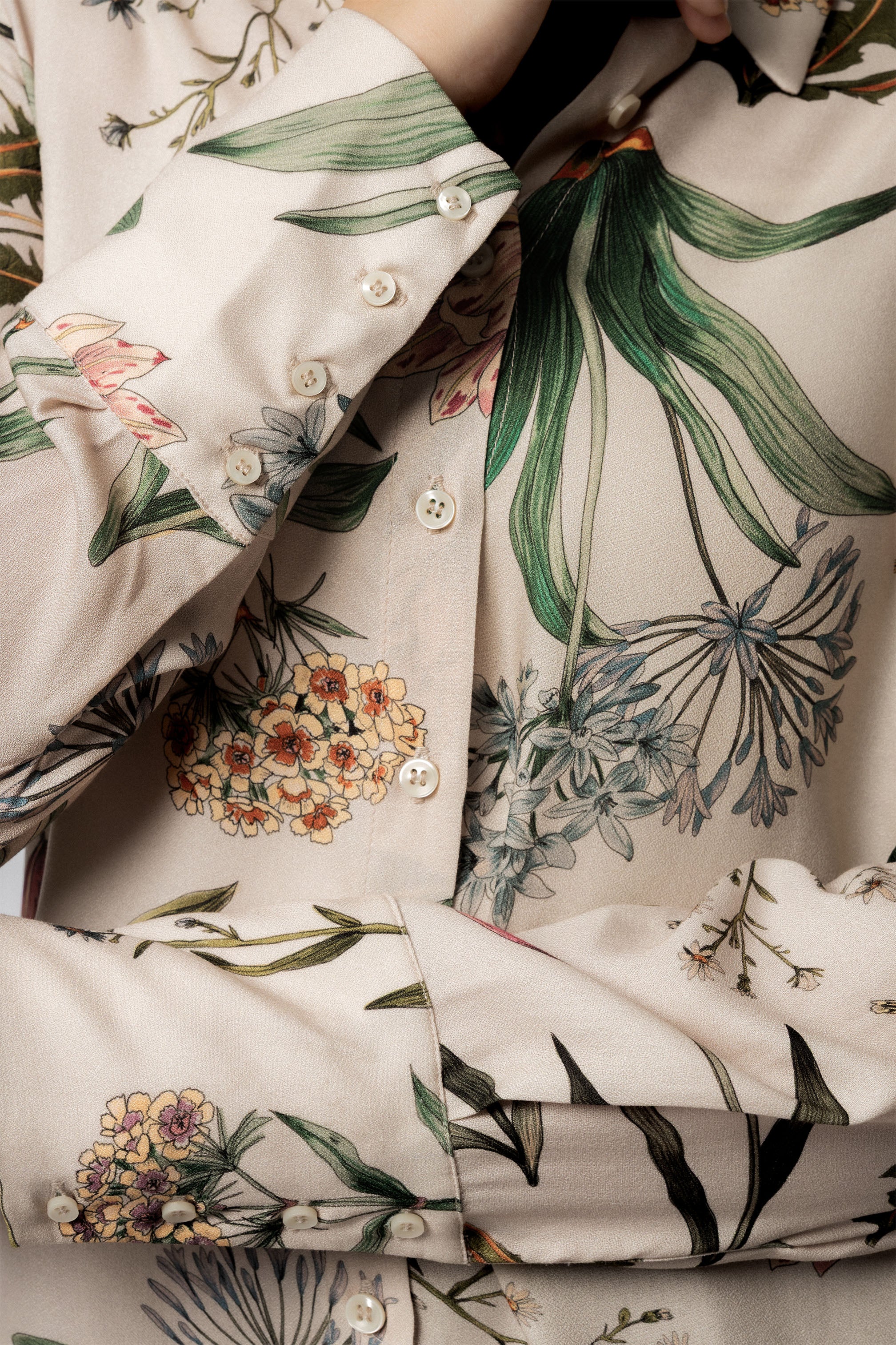 Beige Printed Classic Shirt