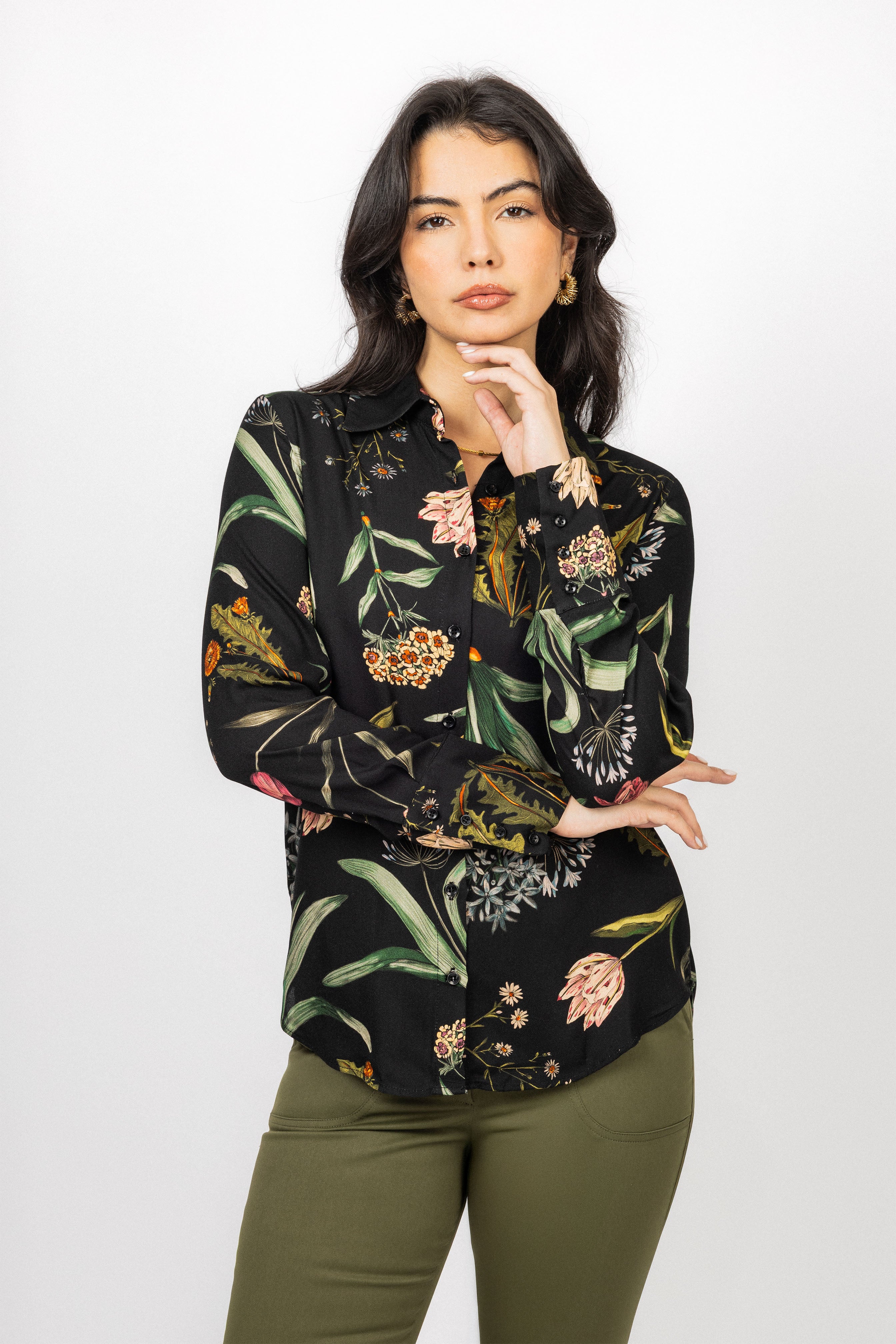 Green Printed Classic Shirt