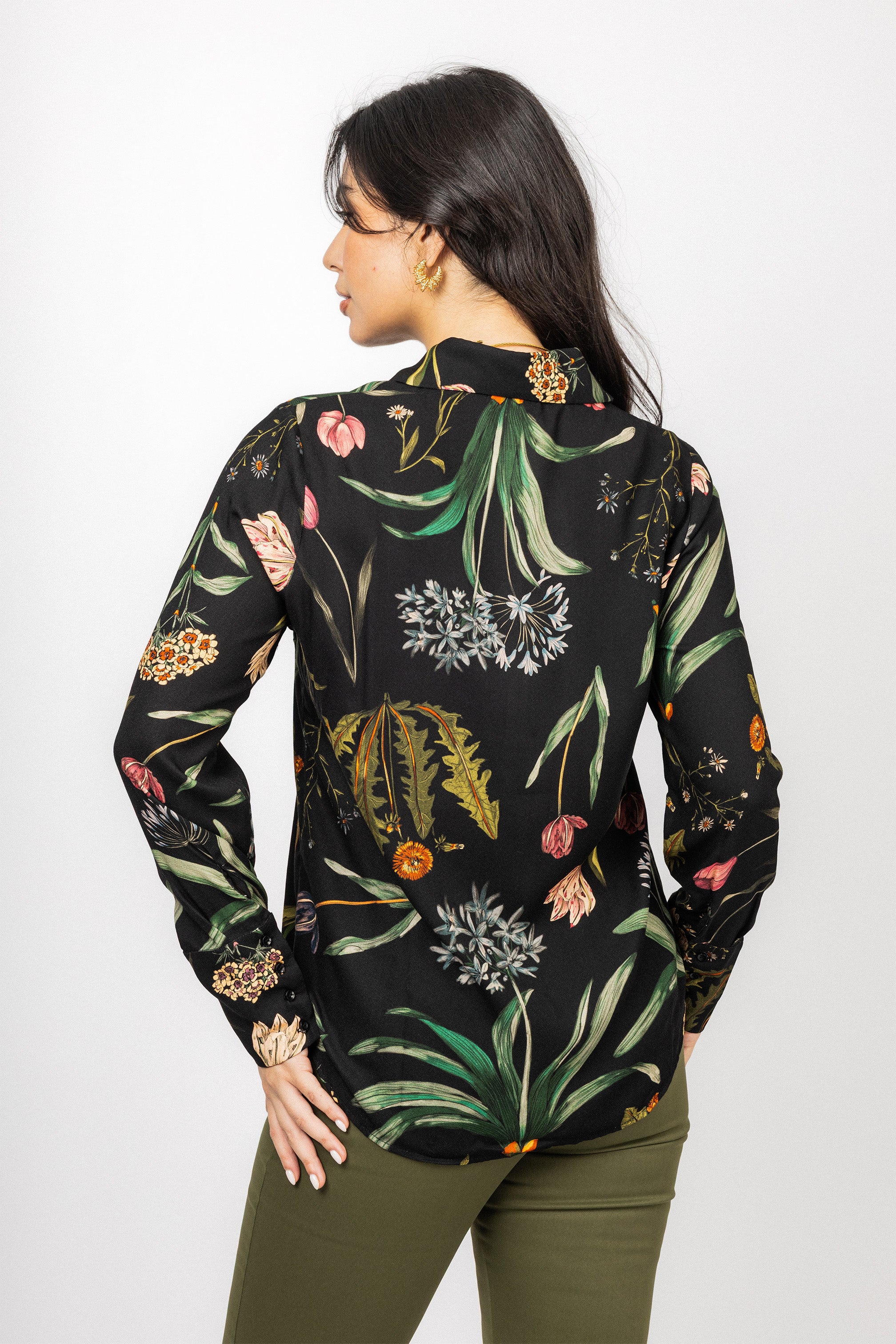 Green Printed Classic Shirt