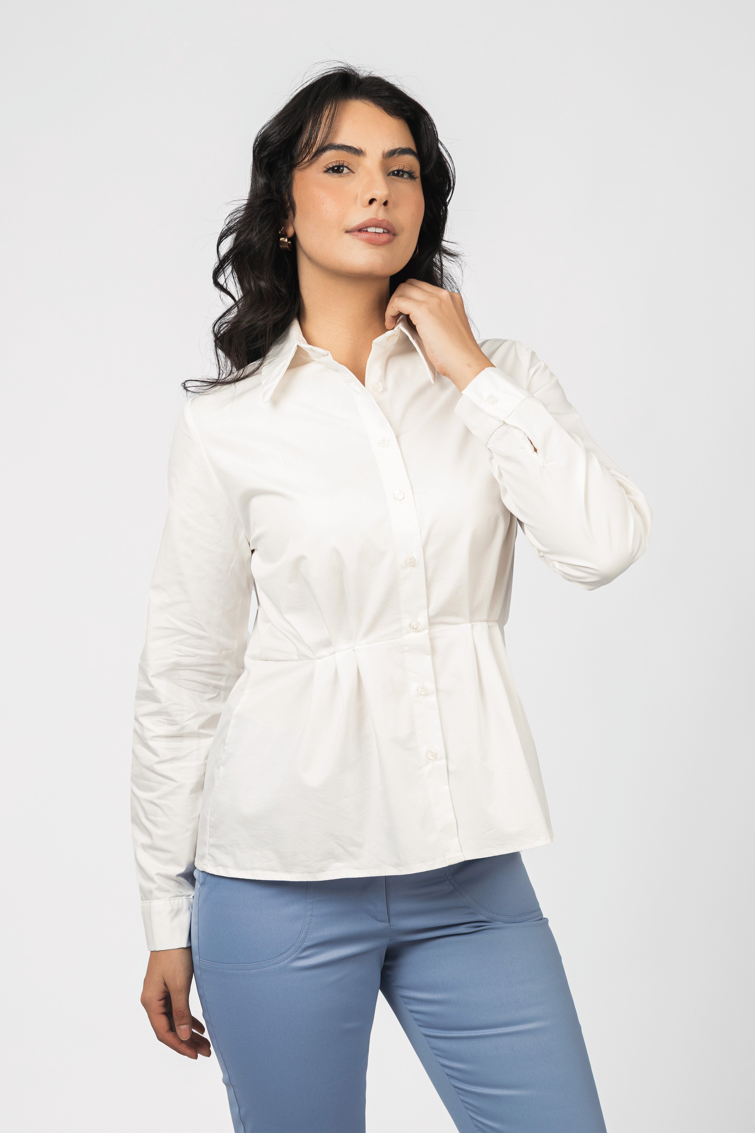 Off White gathered waist Classic Shirt