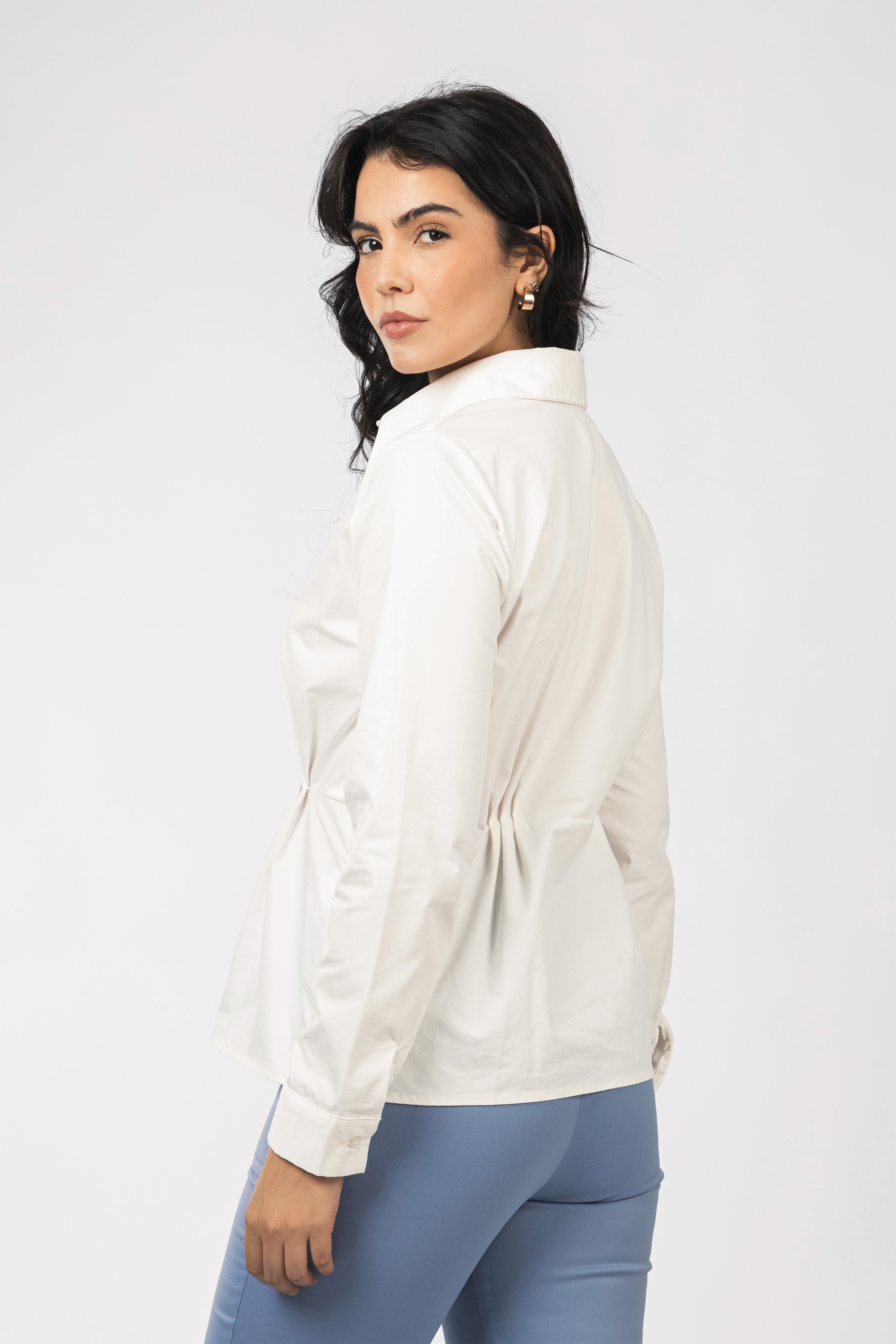 Off White gathered waist Classic Shirt