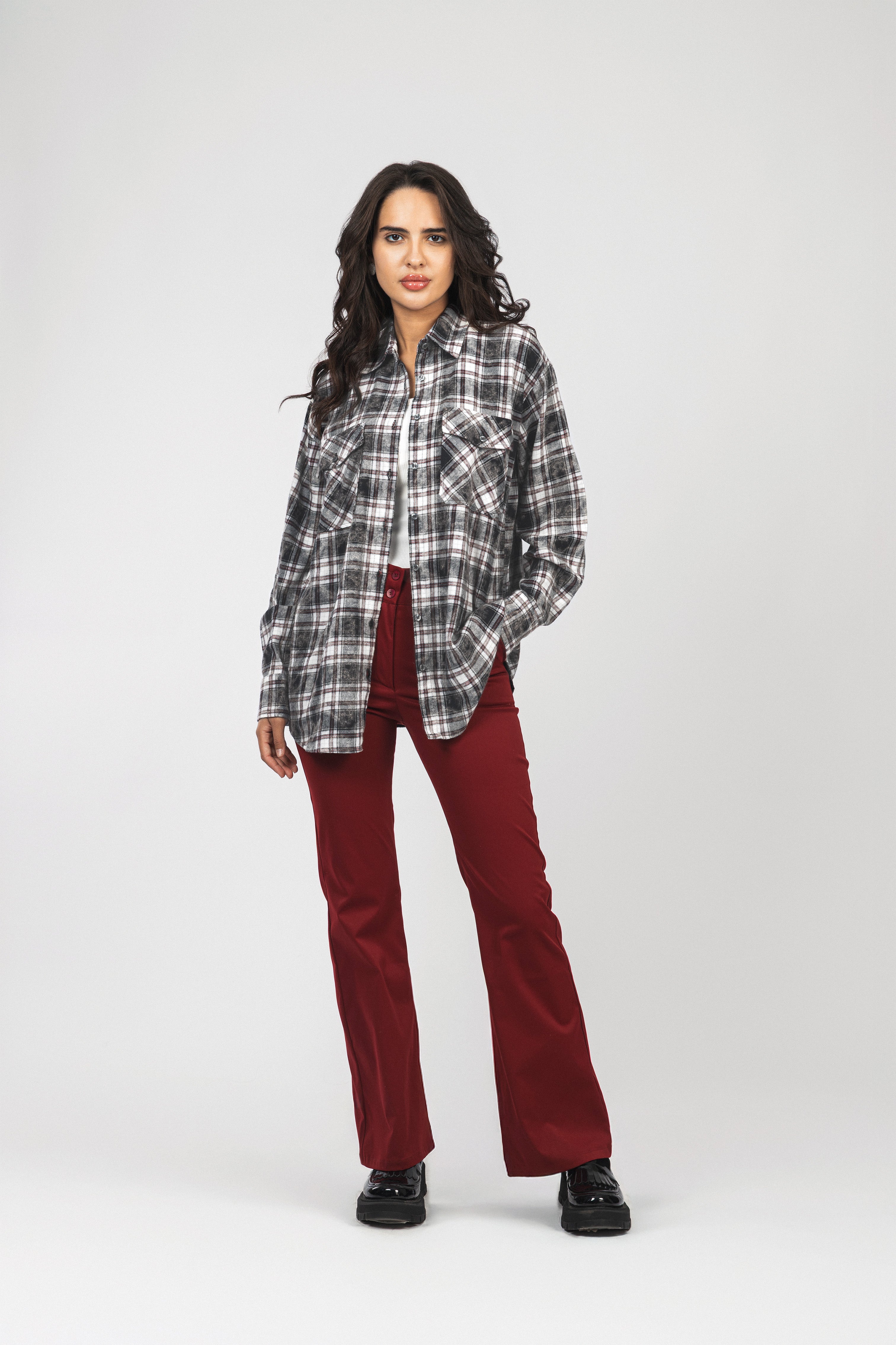 Black Checked Casual Shirt