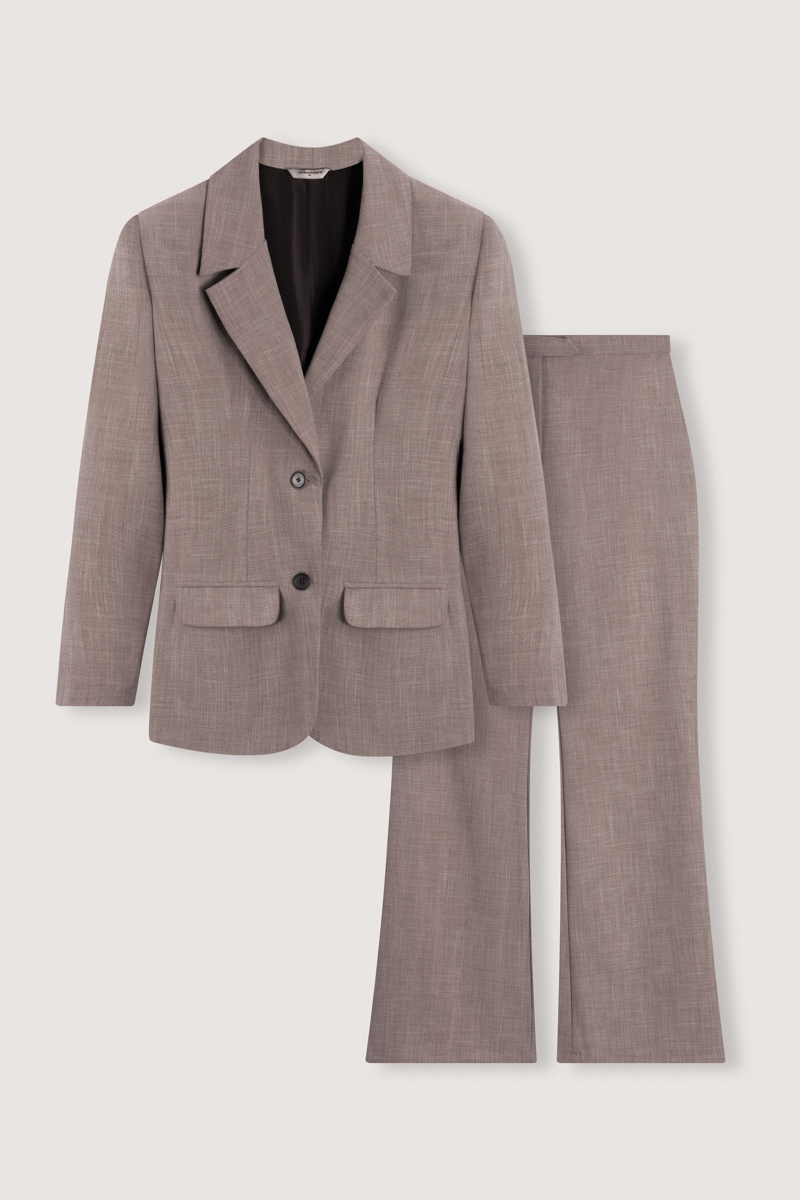 Light Brown Textured Classic Women's Suit