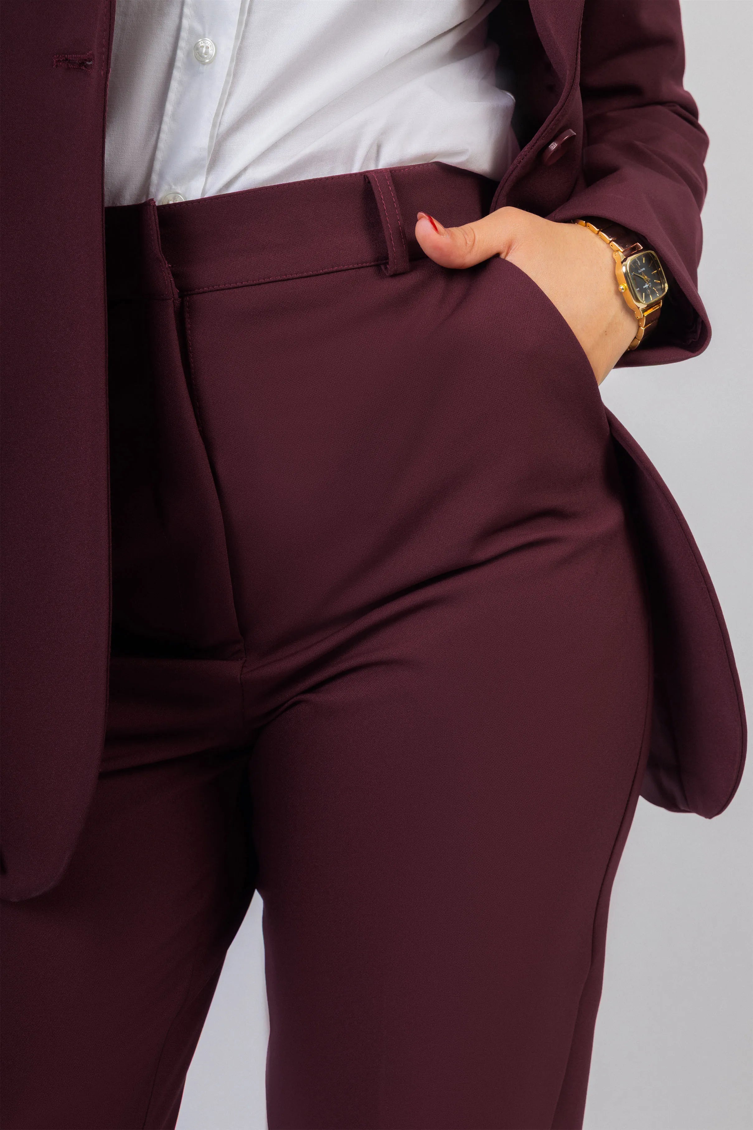 Burgundy Classic Women's Suit