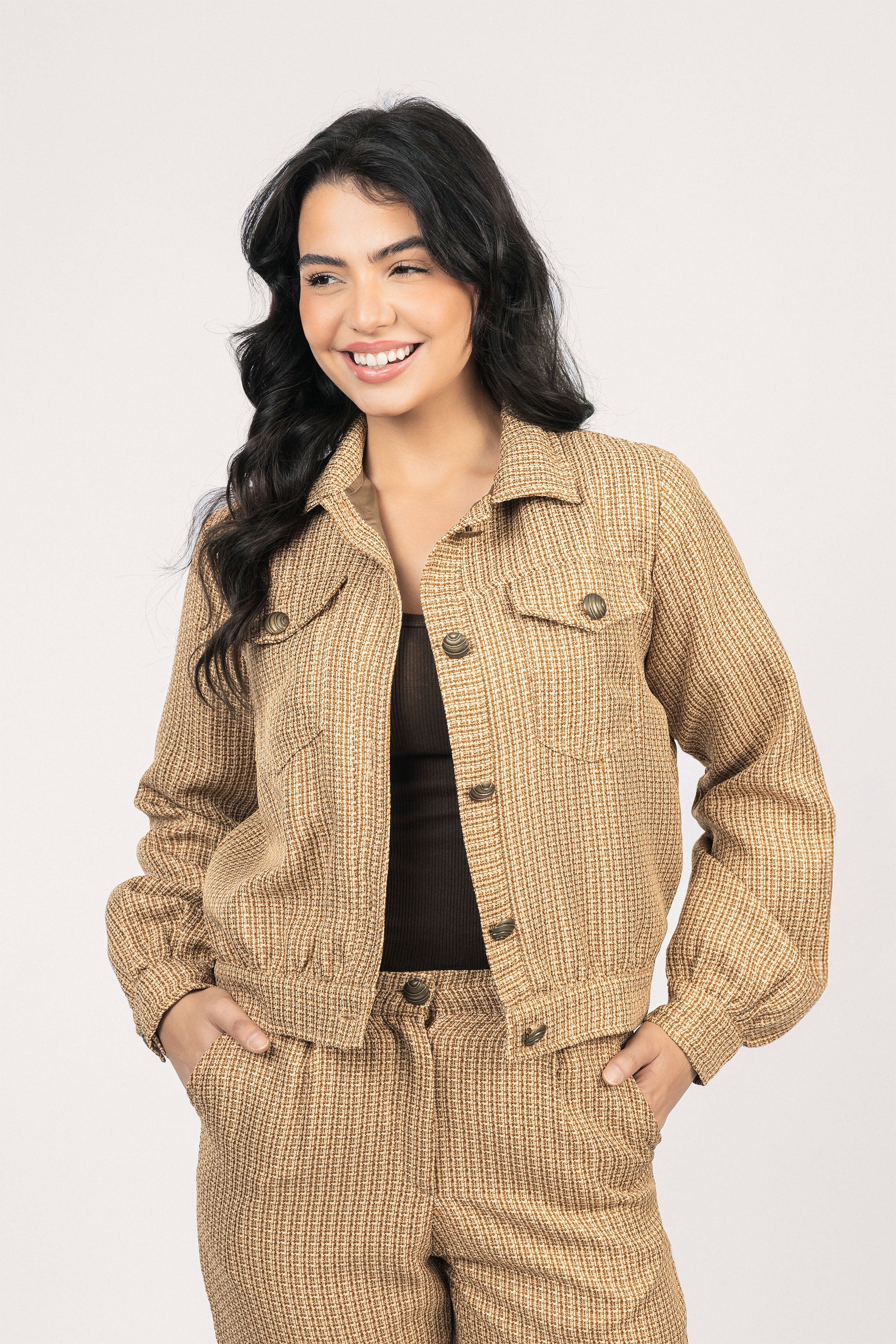 Light Brown Jacquard Women Set