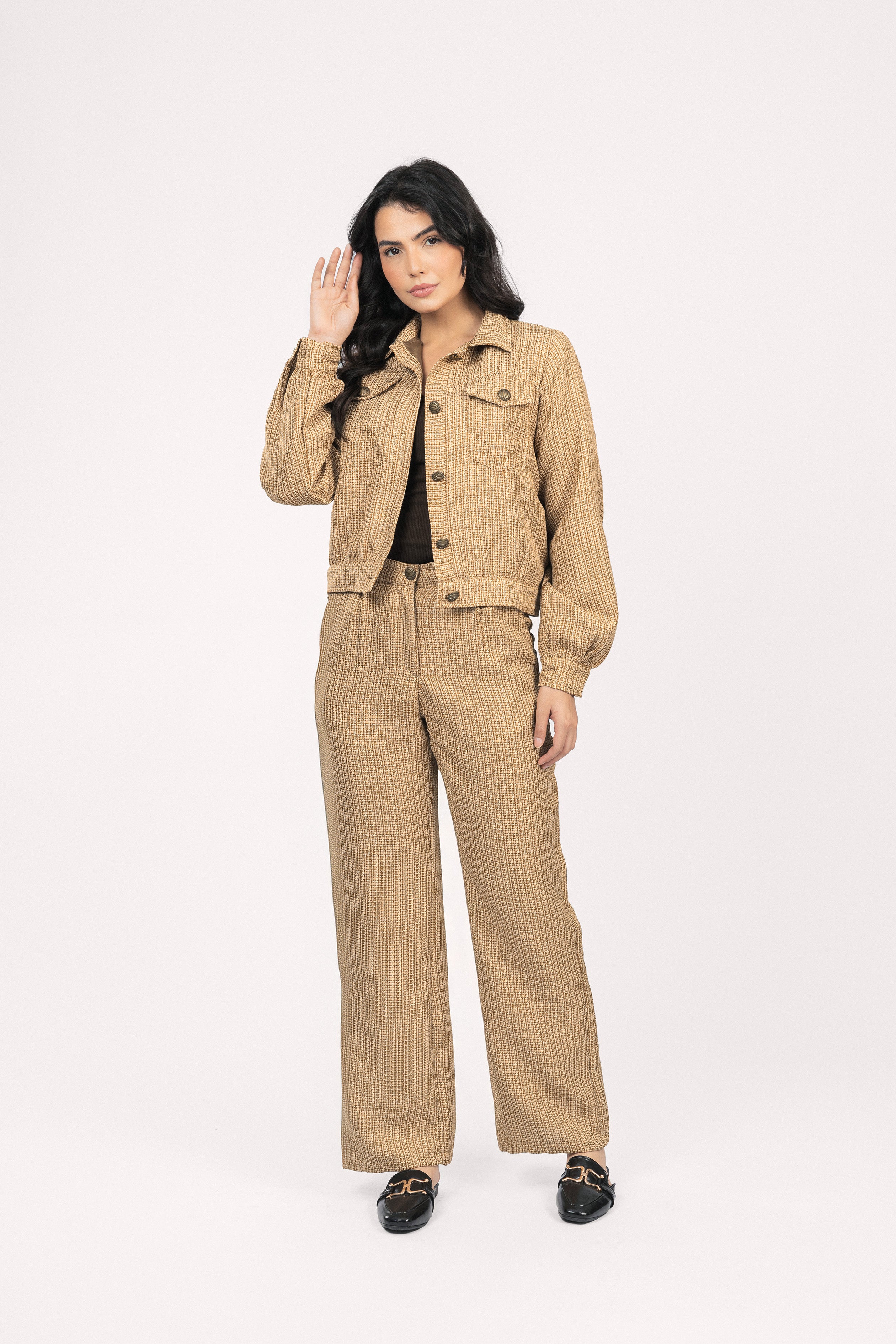 Light Brown Jacquard Women Set