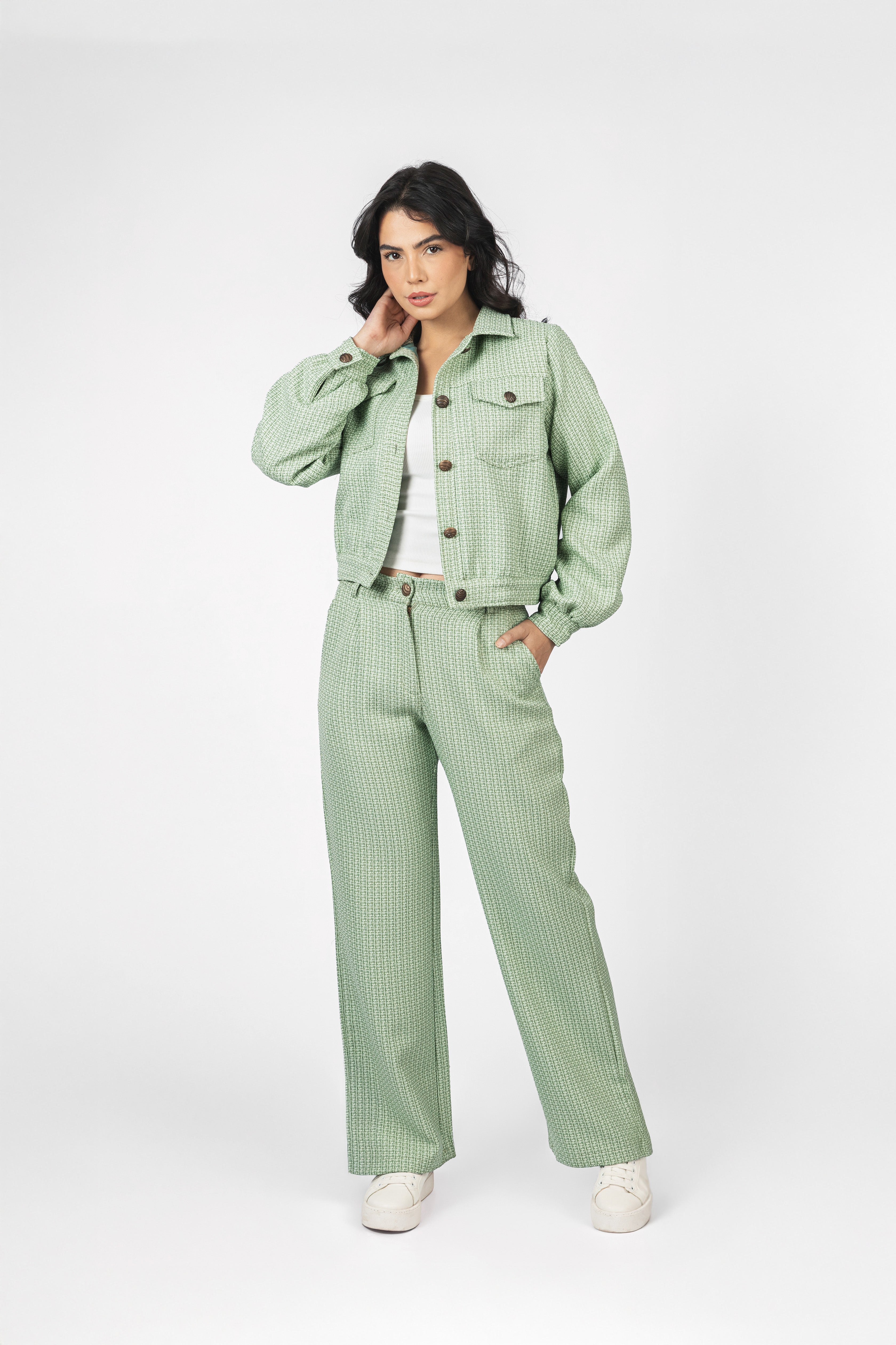 Light Green Jacquard Women Set
