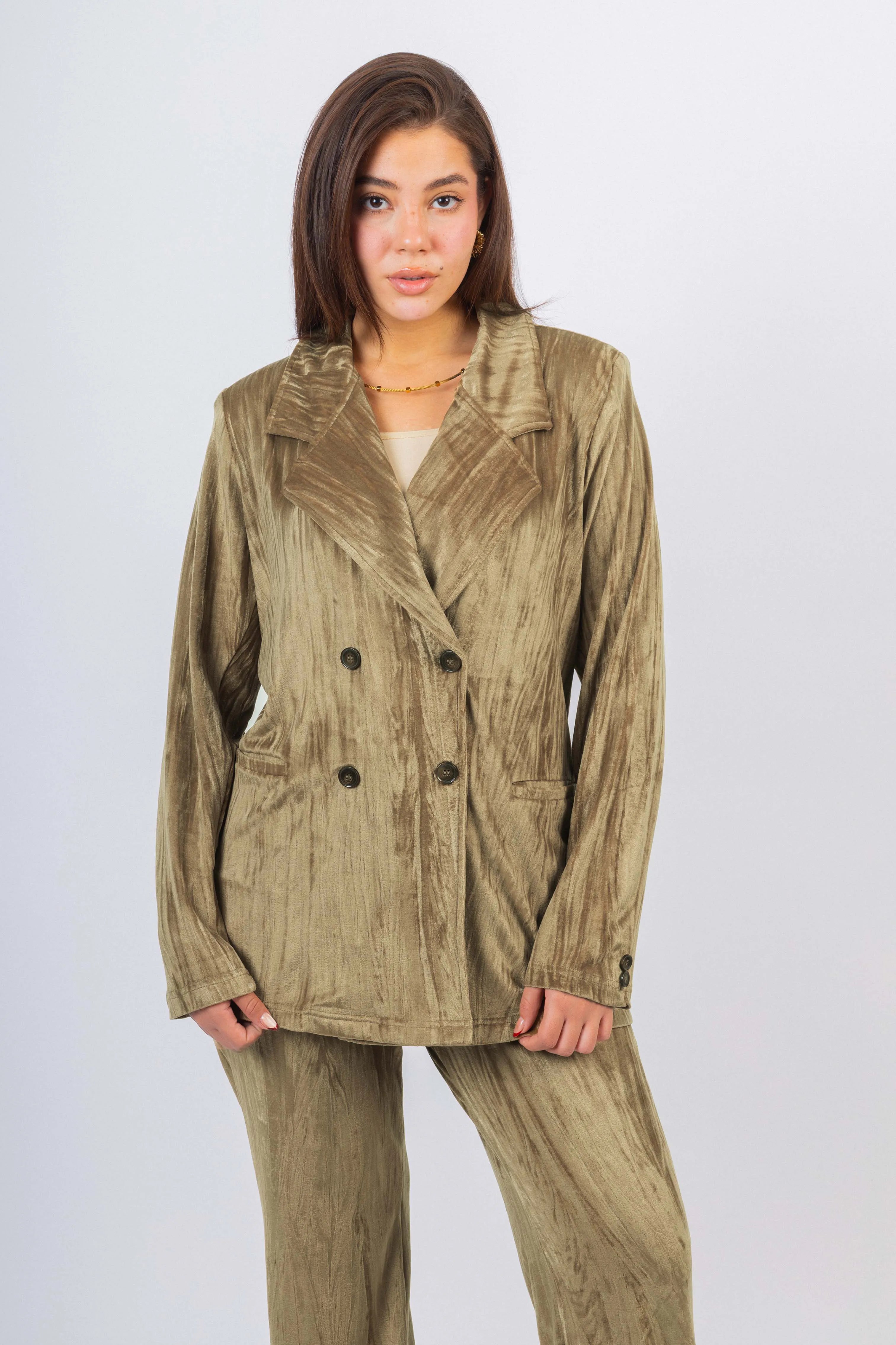 Beige Sahara Chamois Casual Women's Set