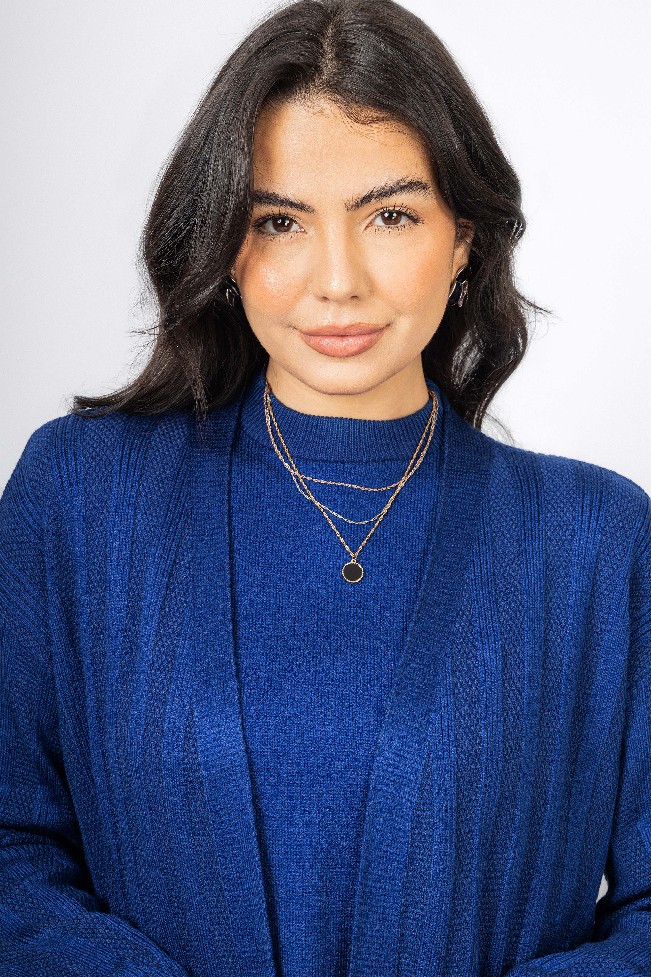 Blue Casual Knitted Set