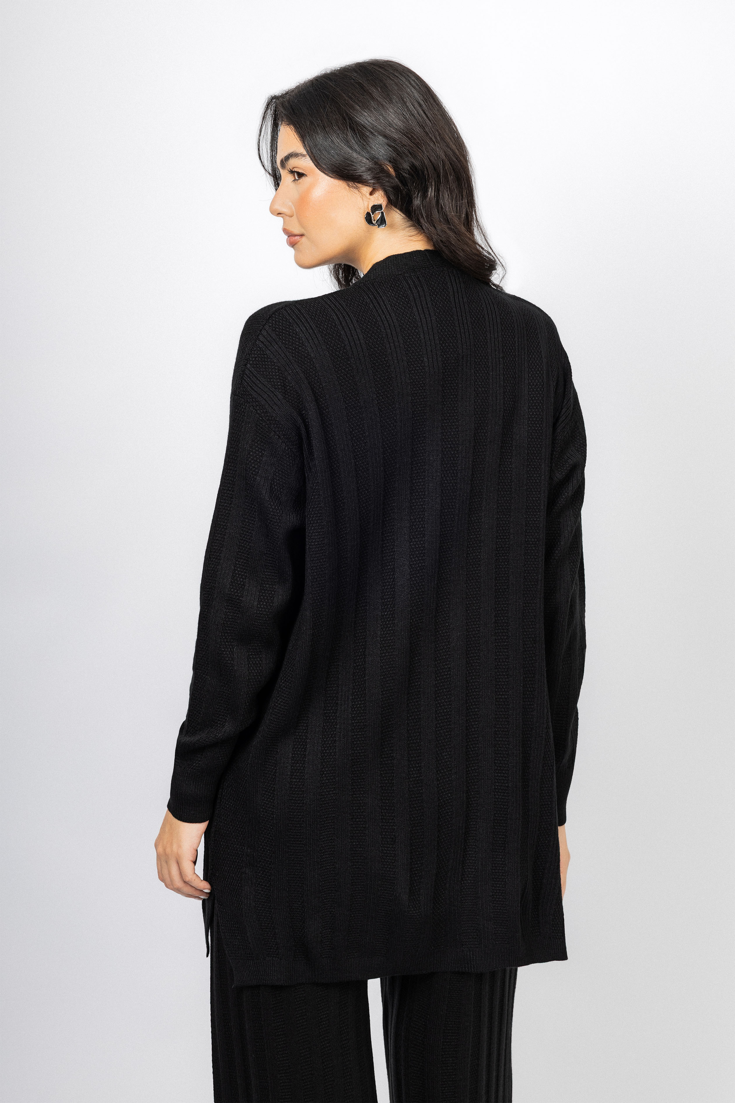 Black Casual Knitted Set