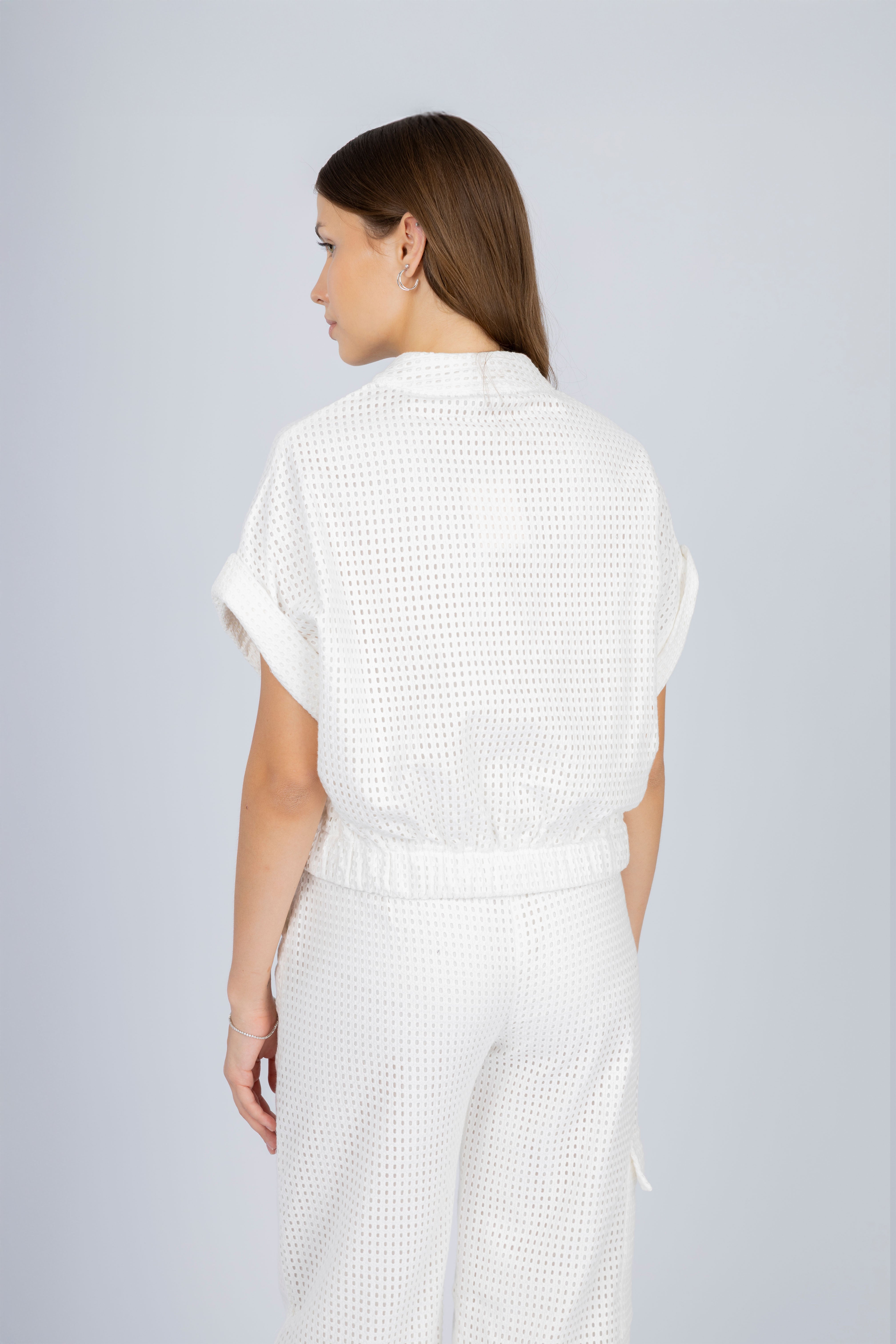 Jacquard White Women's Suit