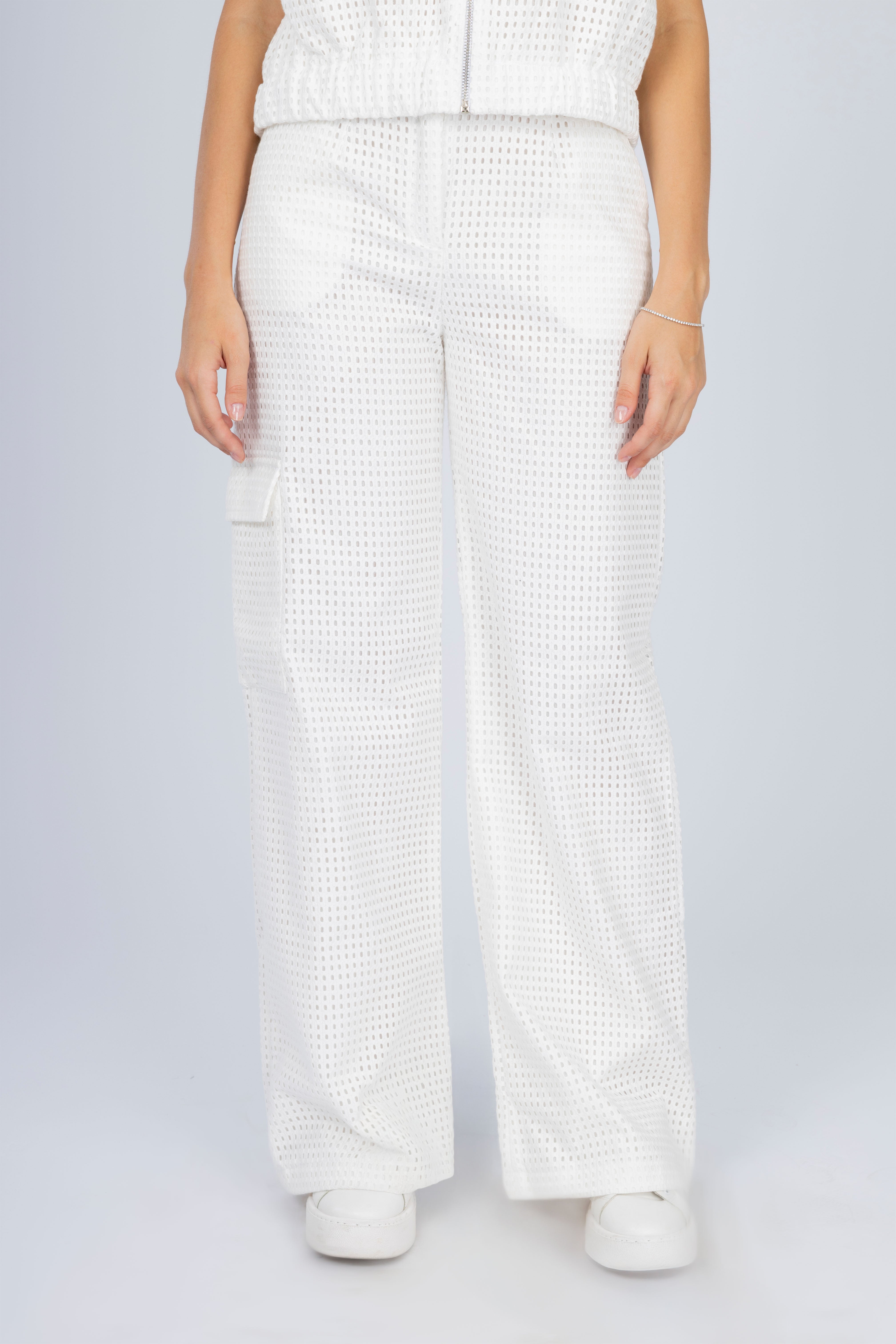 Jacquard White Women's Suit