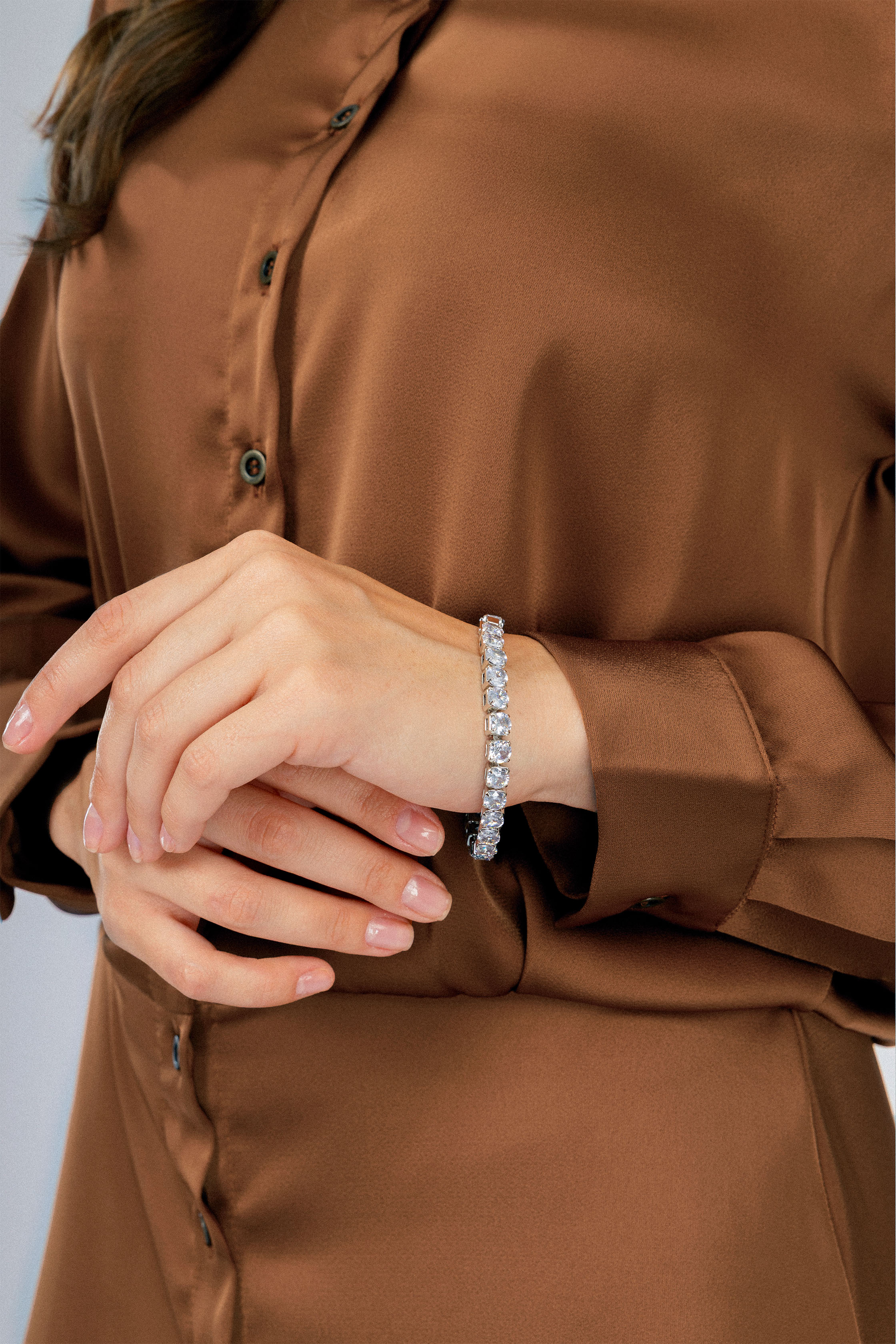 Chocolate Satin Short Classic Shirt Dress