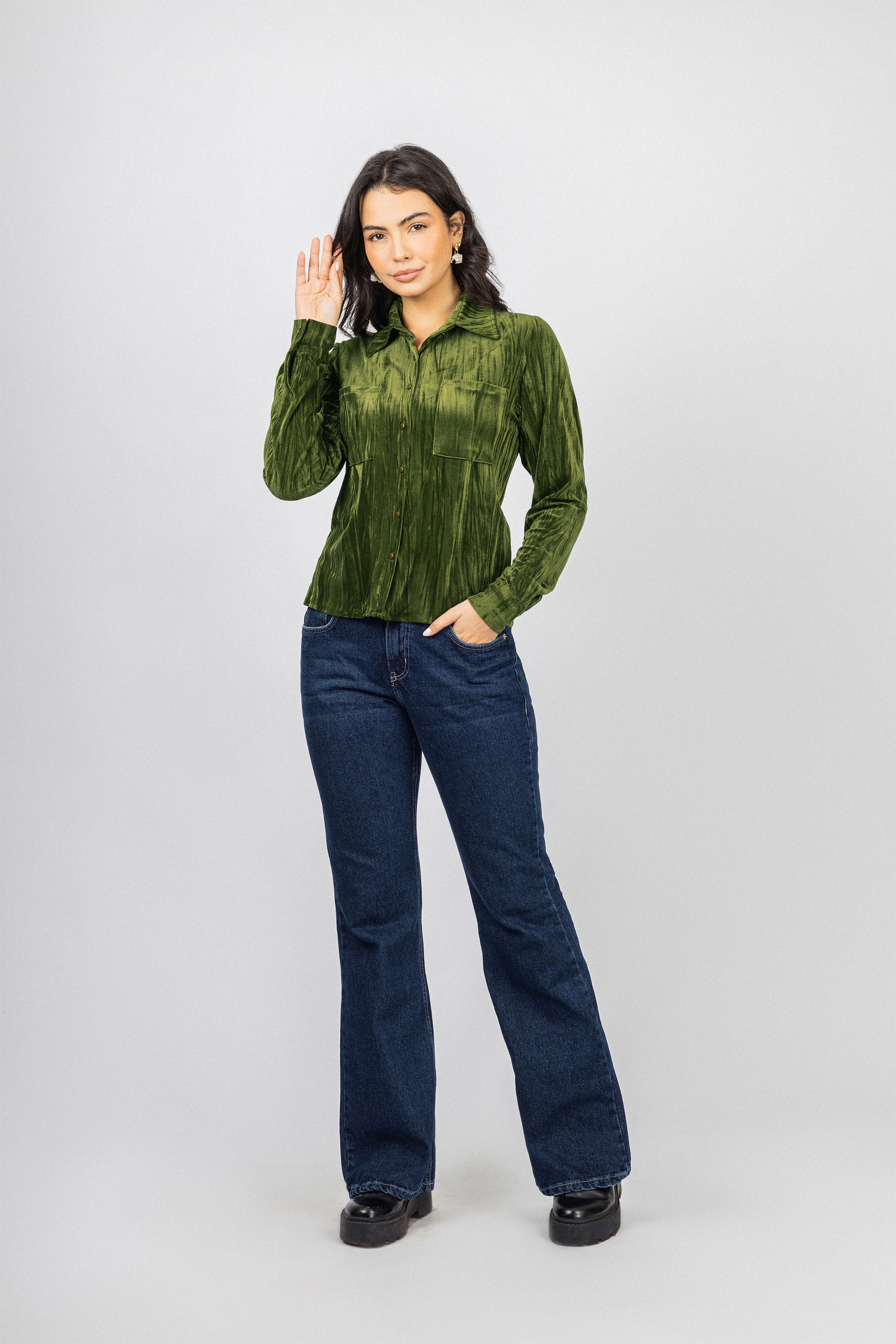 Dark Navy Washed Bootcut Jeans