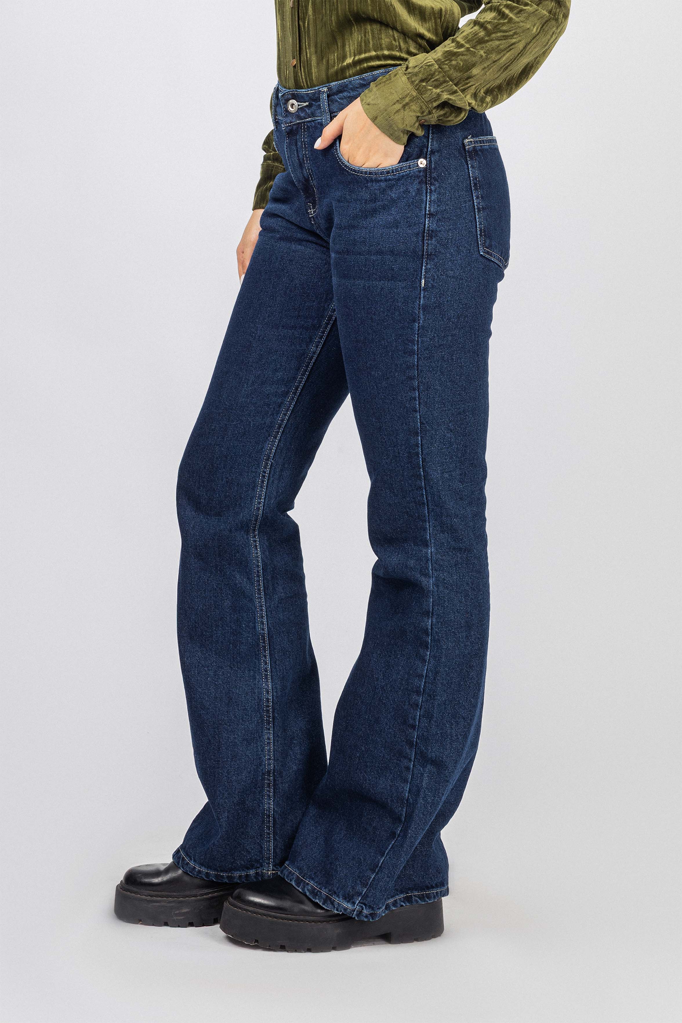 Dark Navy Washed Bootcut Jeans