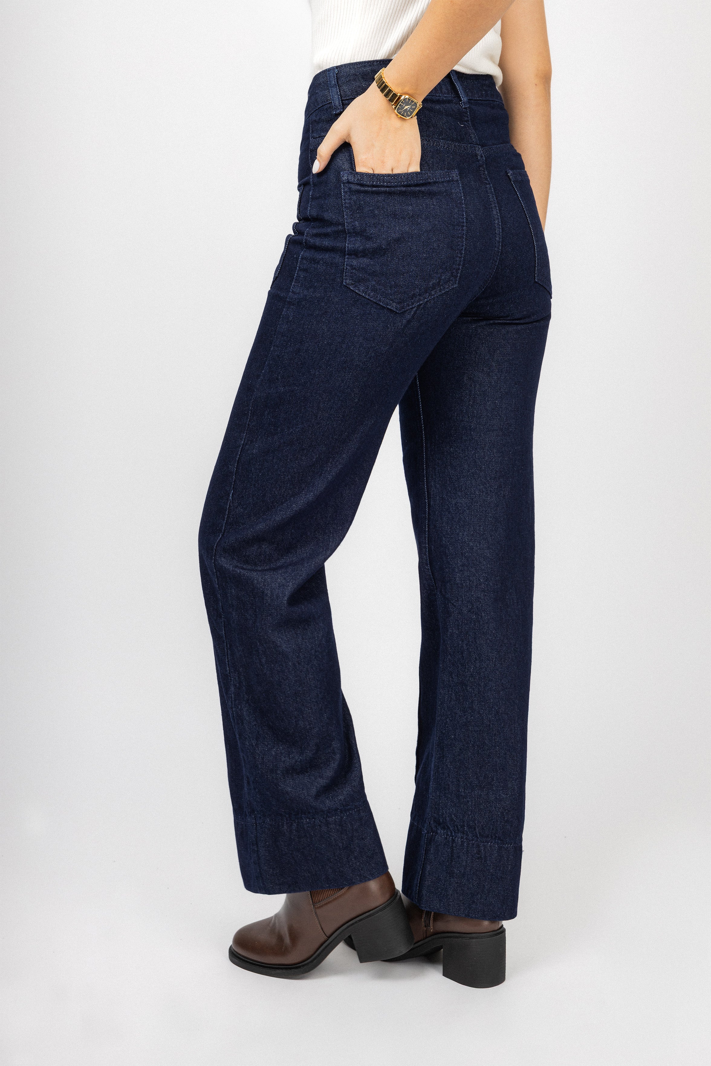 Dark Indigo Wide-Leg Jeans