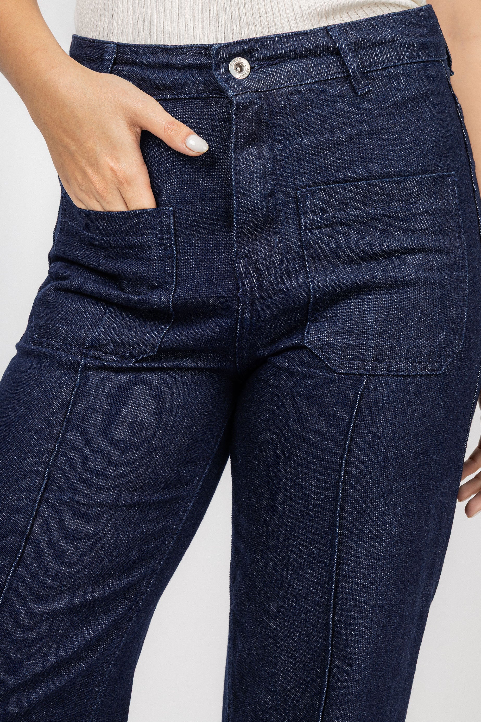 Dark Indigo Wide-Leg Jeans