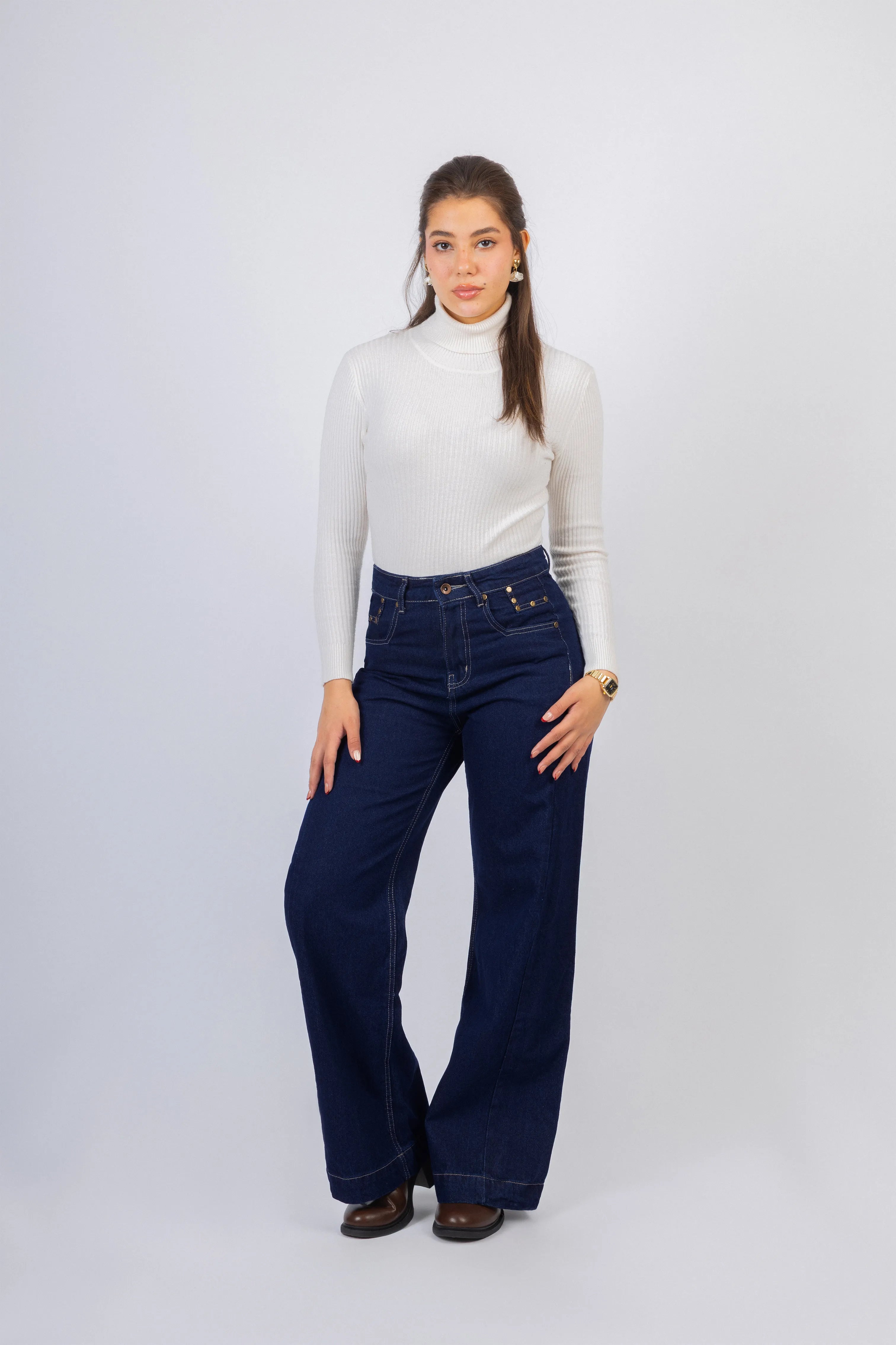 Dark Navy Washed wide leg Jeans