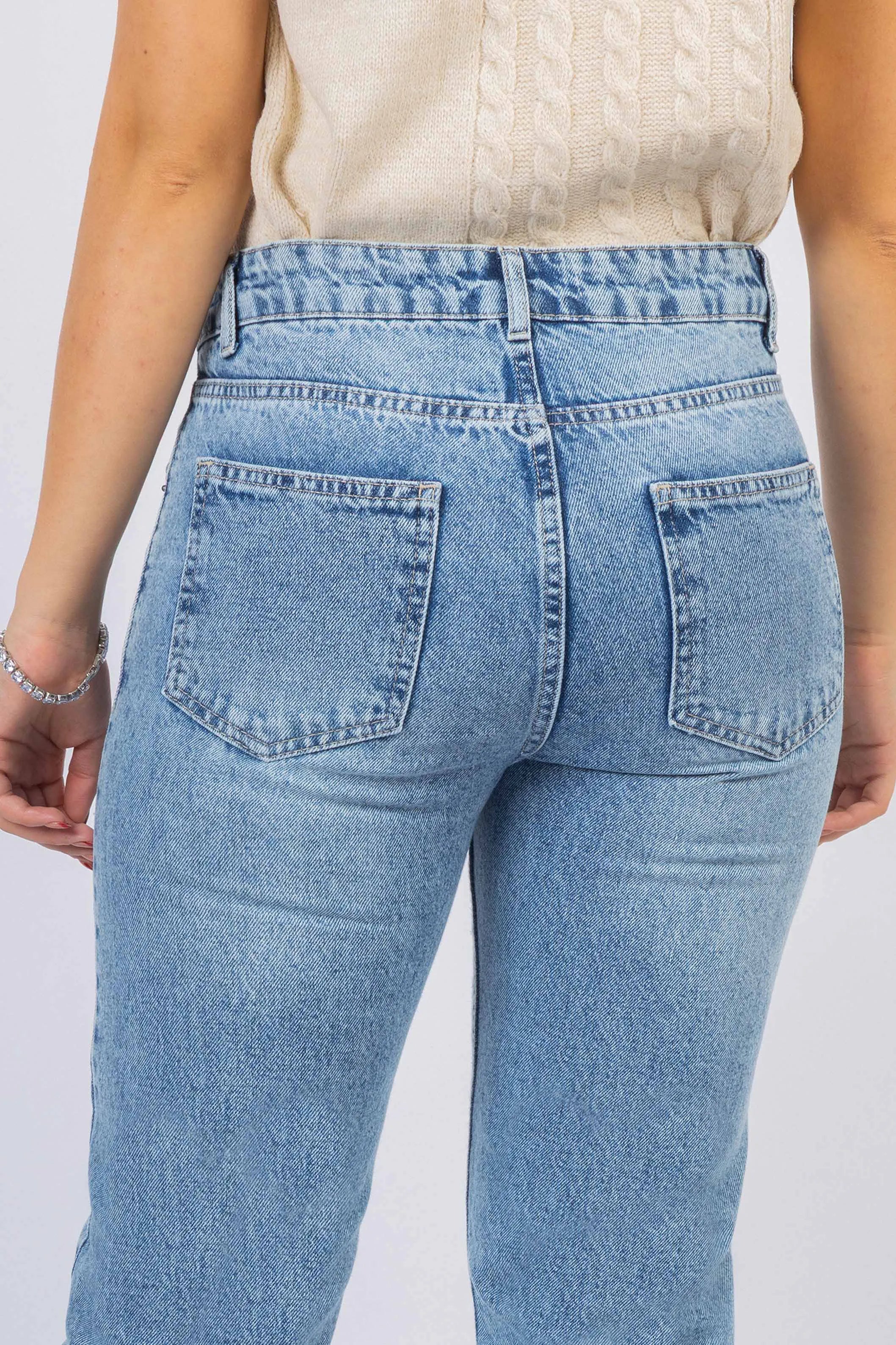 Light Blue wash Straight Jeans