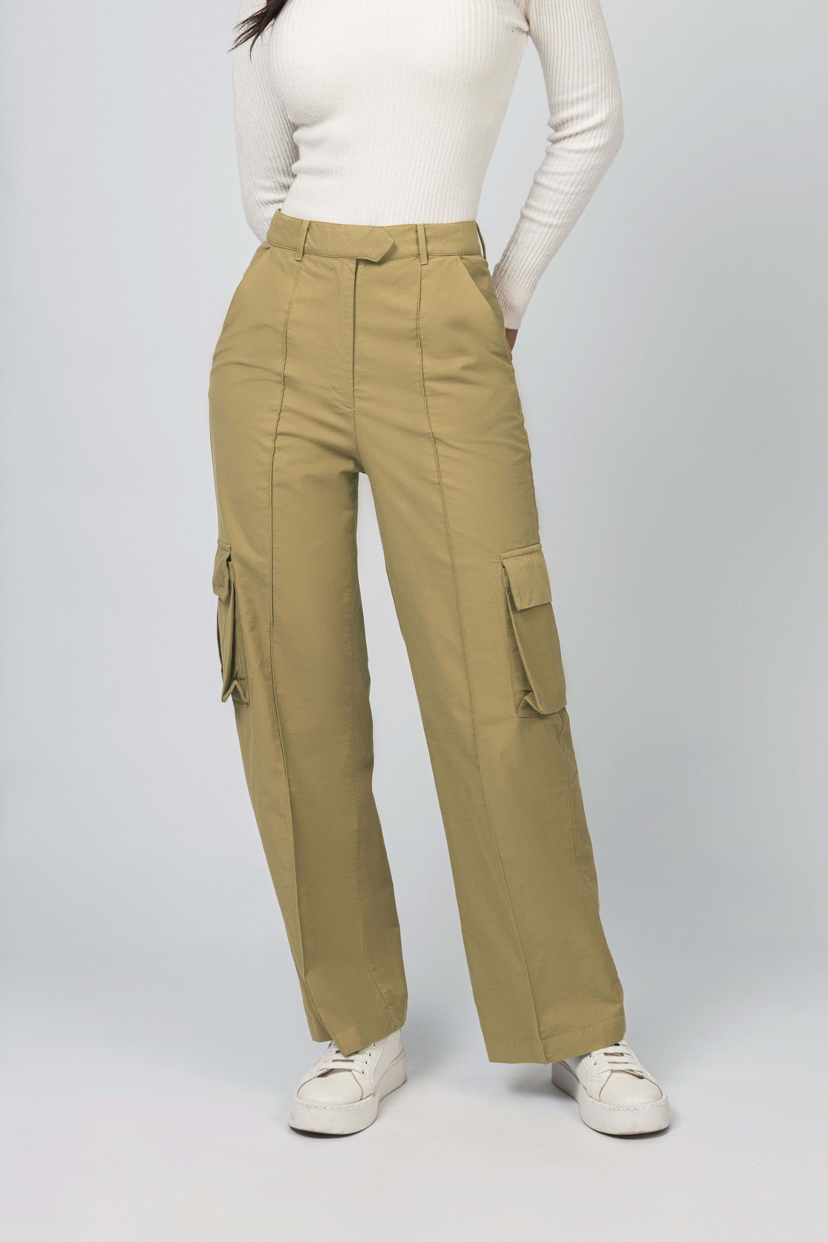 Mustard Gabardine Cargo pants
