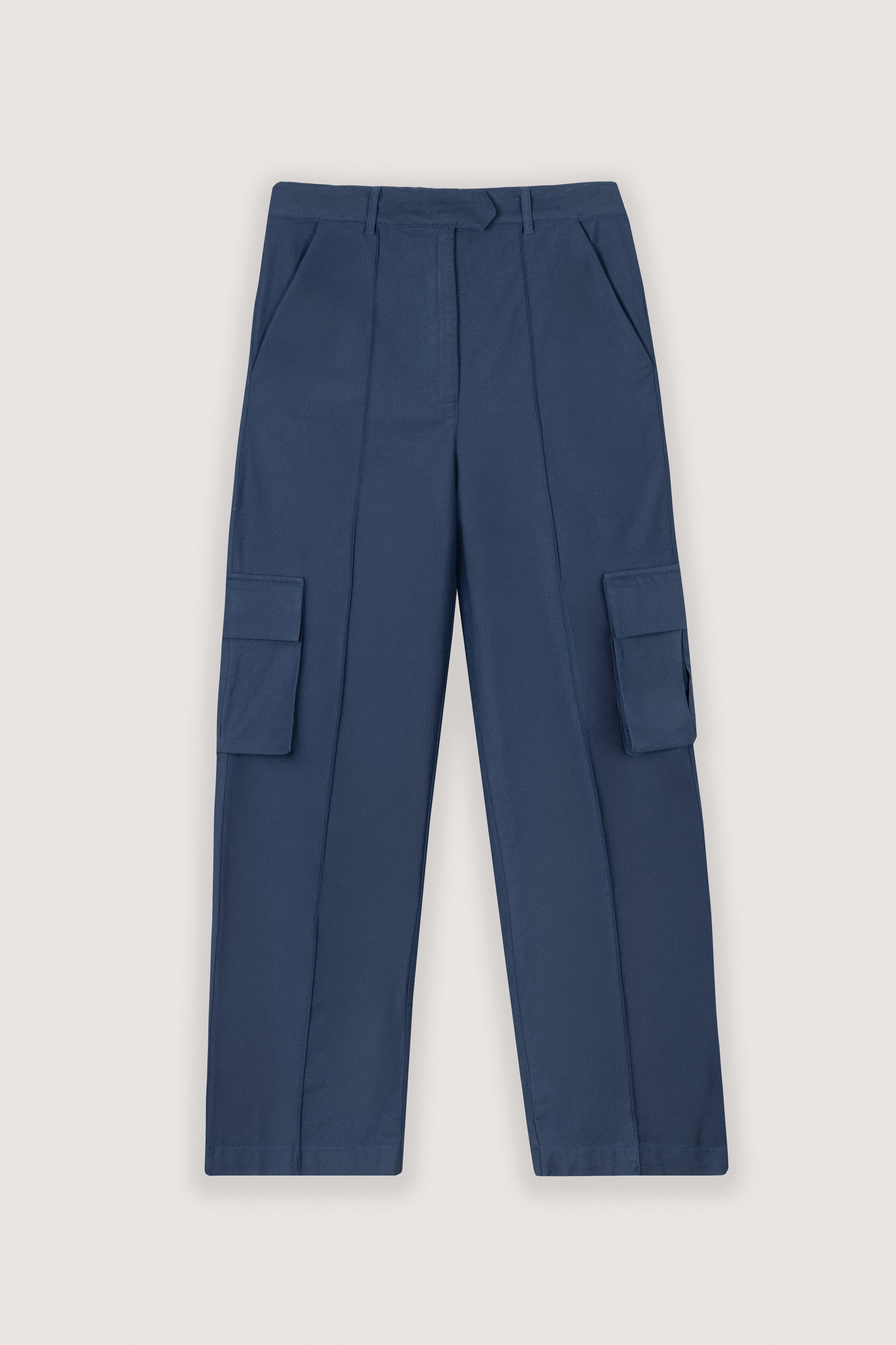 Teal Blue Gabardine Cargo pants