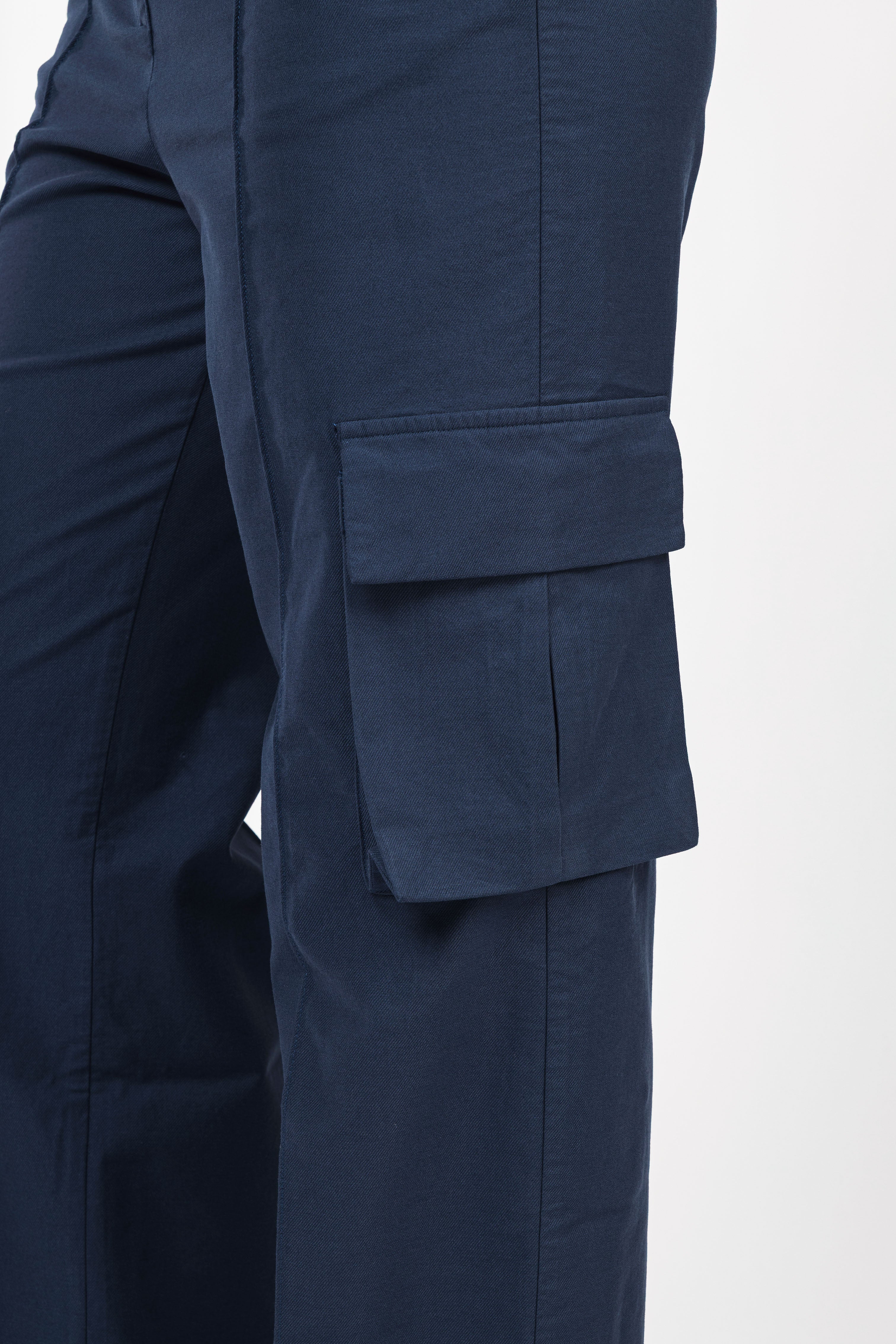 Teal Blue Gabardine Cargo pants