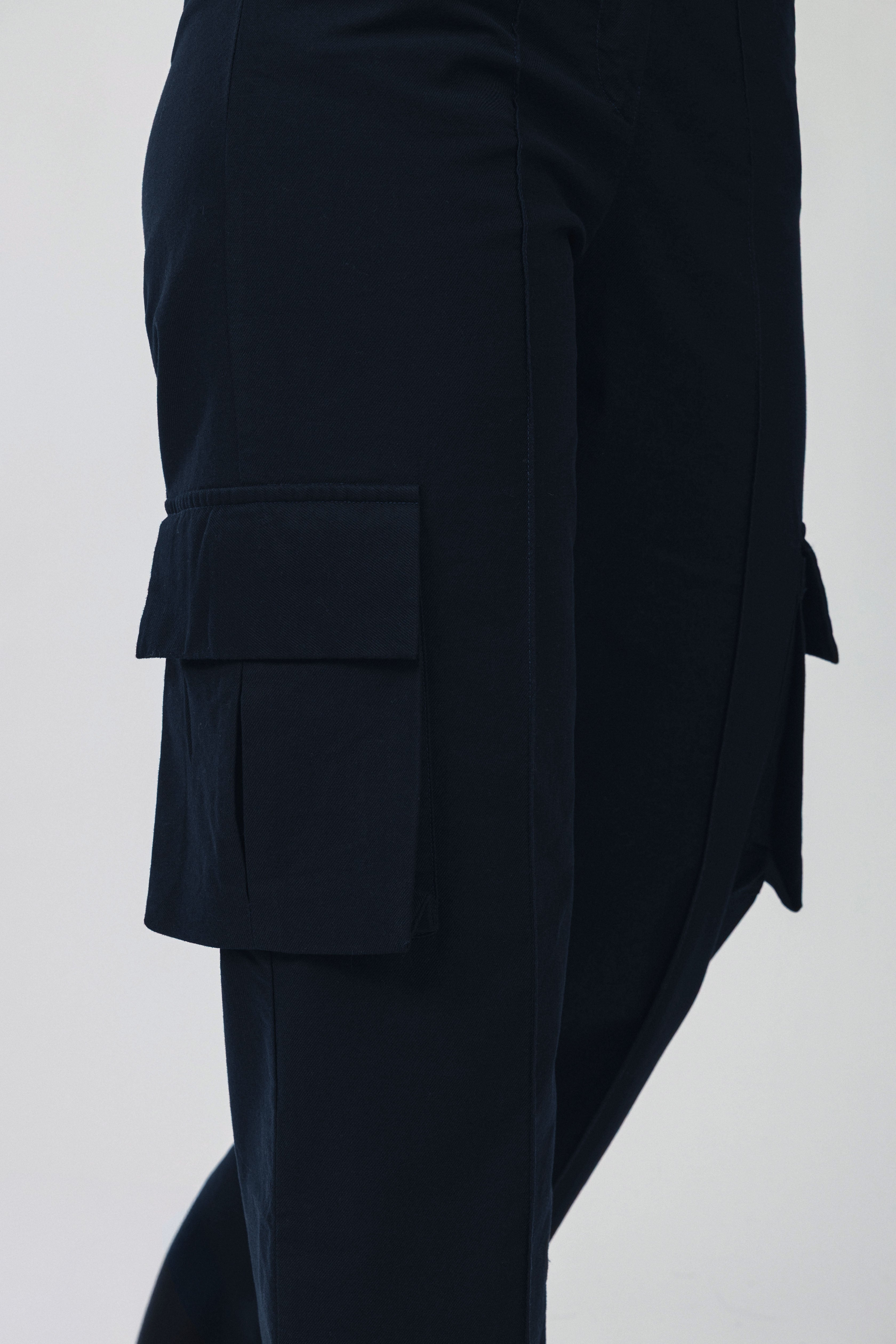Navy Gabardine Cargo pants