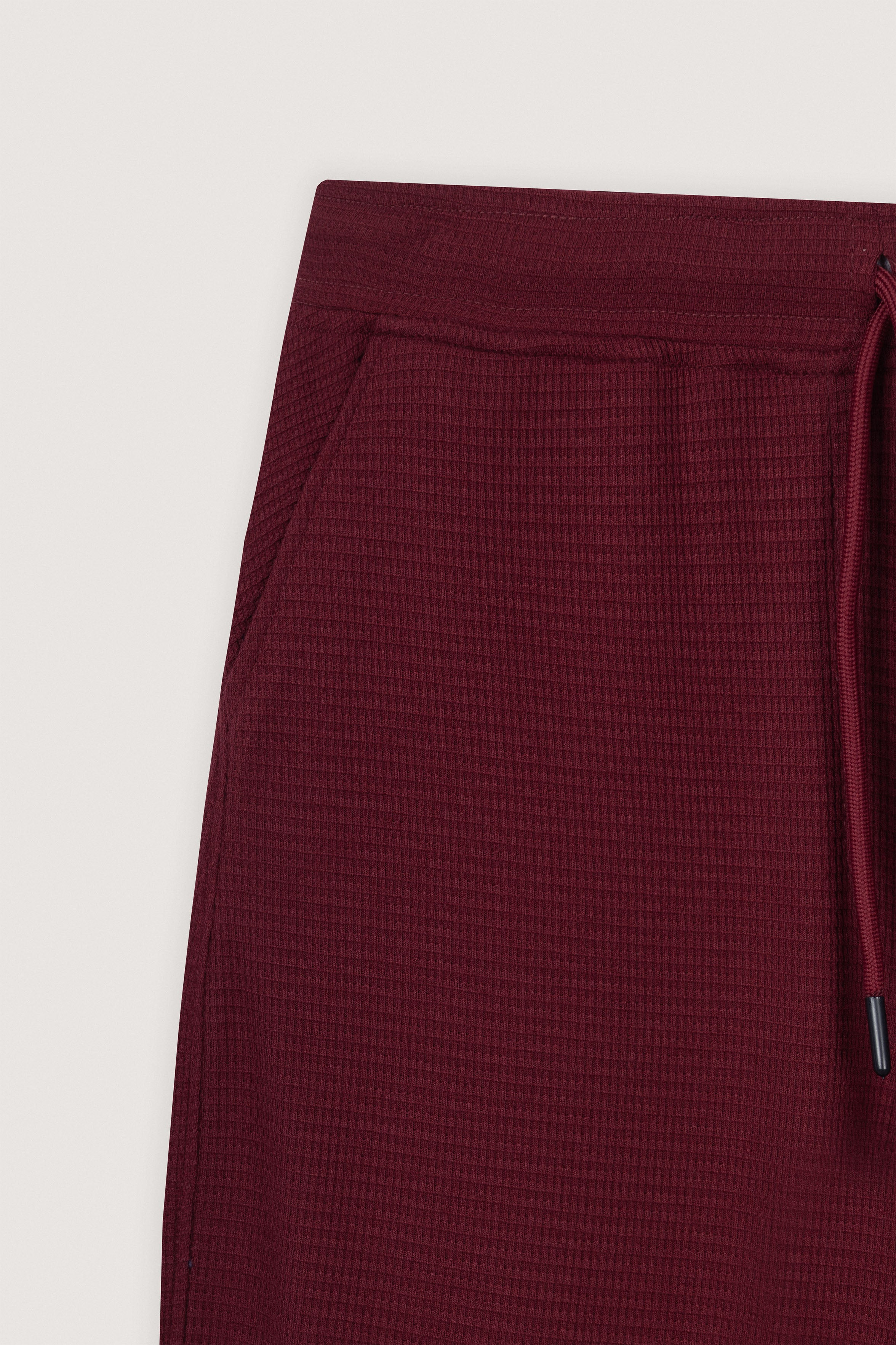 Dark Red Jacquard Jersey Casual Pants