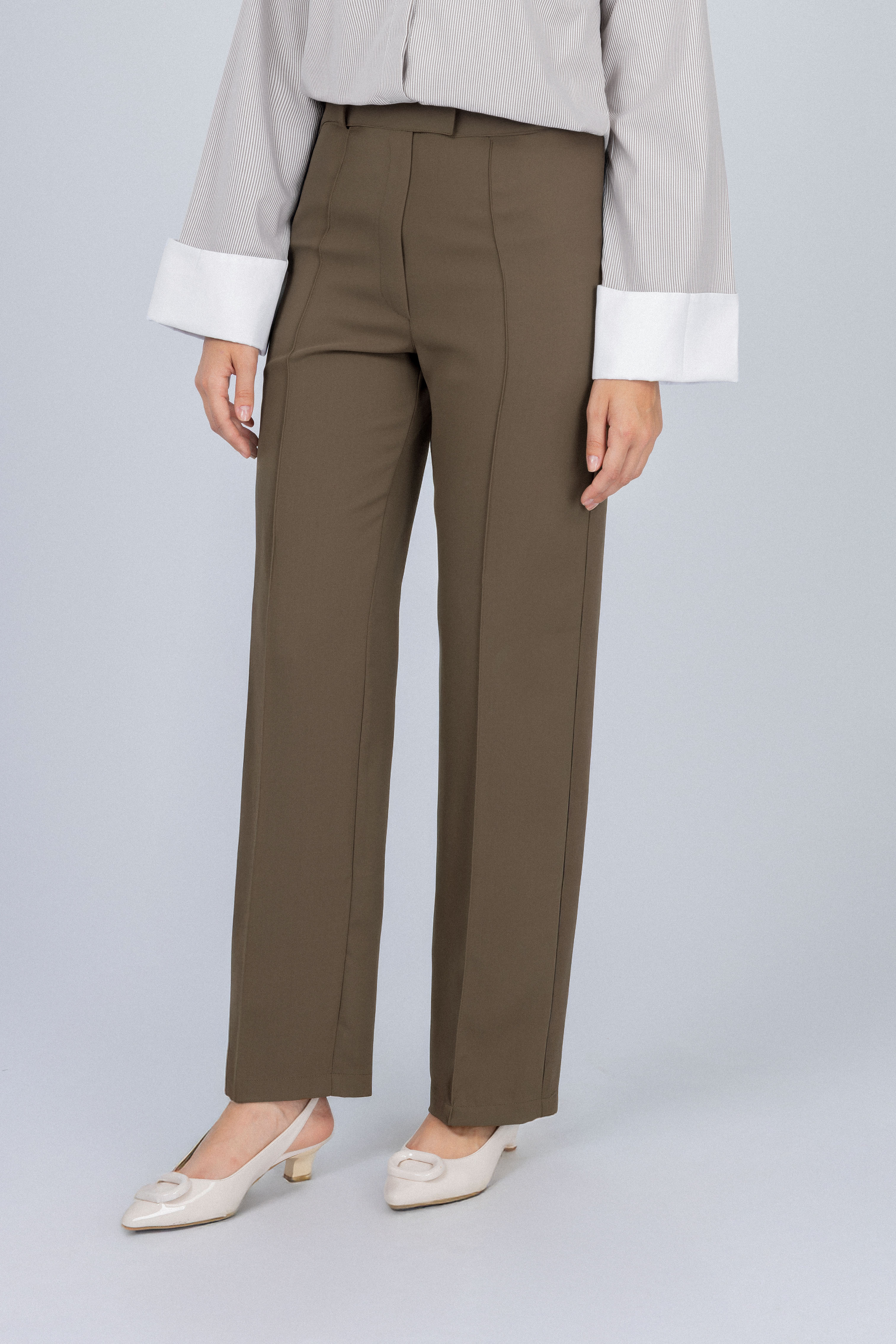 Women's Brown Classic Pants