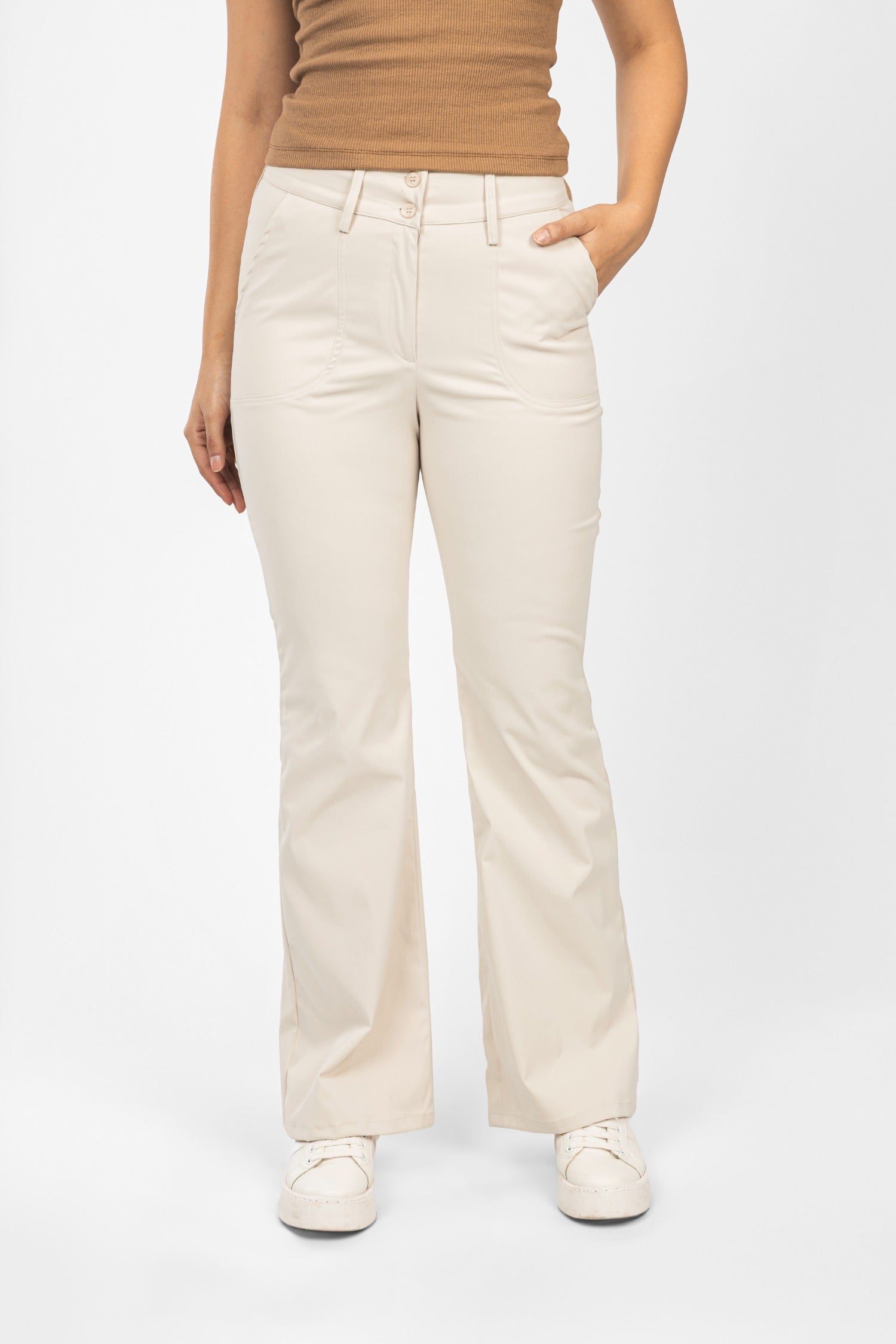 Bootcut Off White Classic Pants